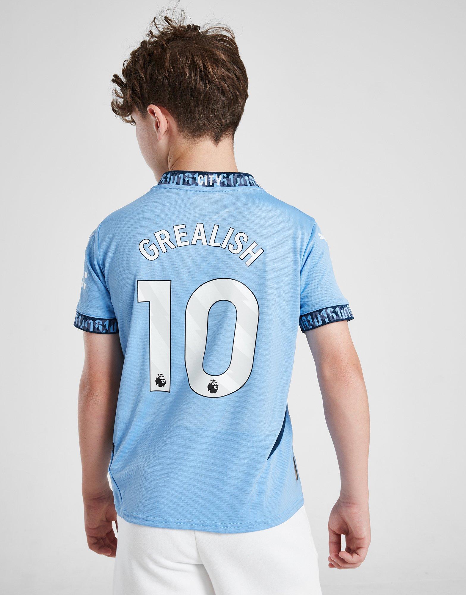 Blue PUMA Manchester City 24/25 Grealish #10 Home Shirt JR