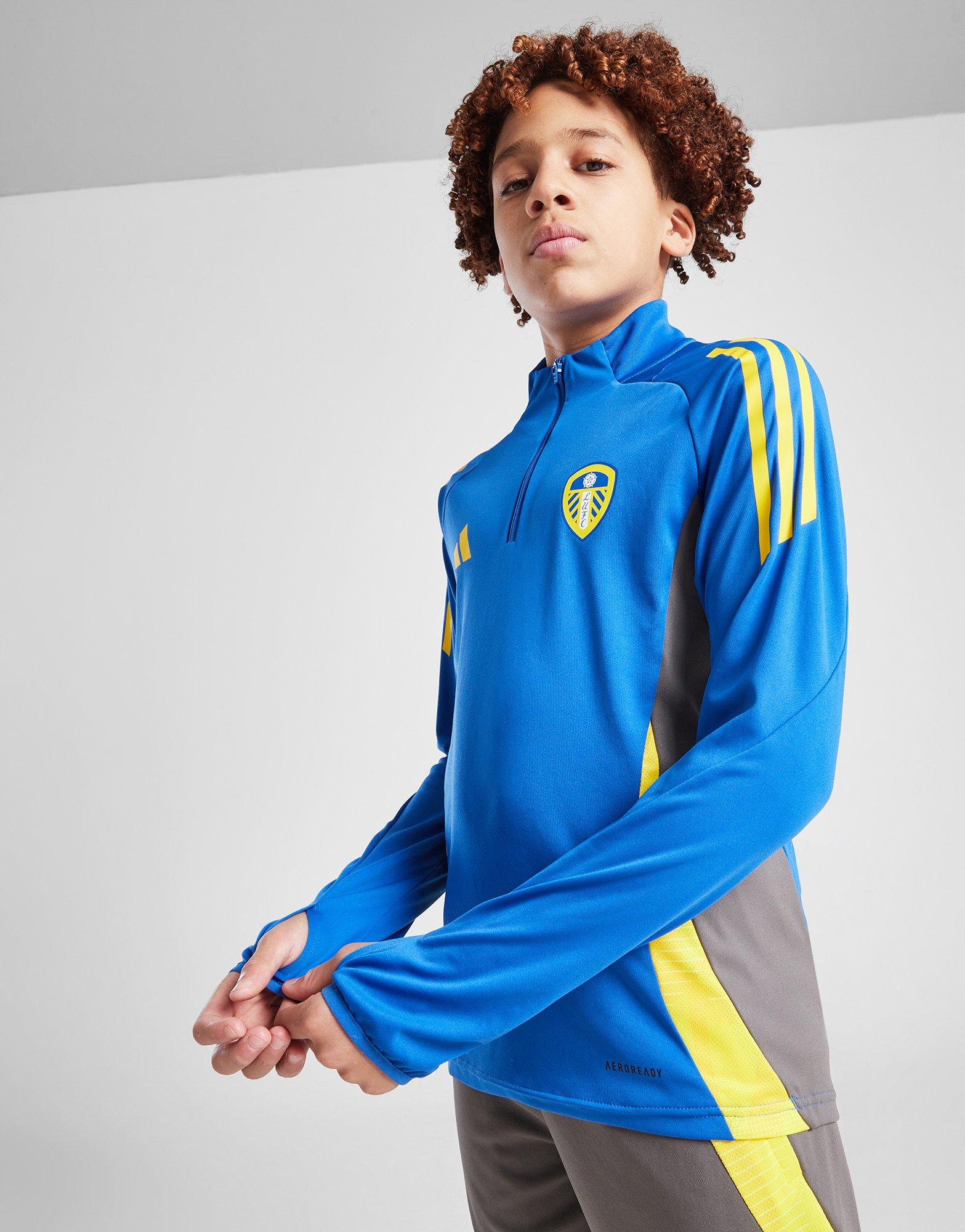 Blue adidas Leeds United FC Training 1/4 Zip Top Junior - JD