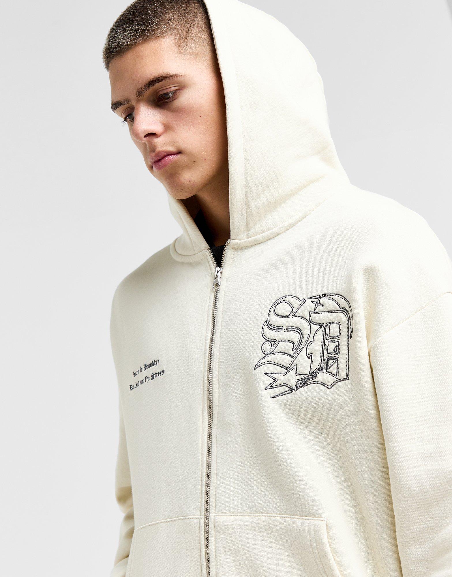 White Supply Demand Logan Zip Through Hoodie JD Sports NZ