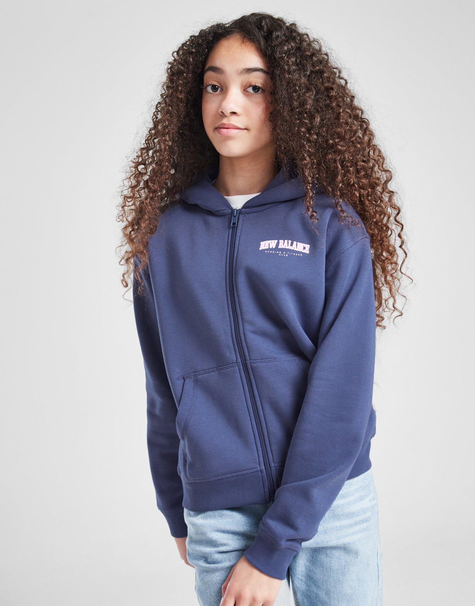 New Balance Girls' Arch Logo Full Zip Hoodie Kinder