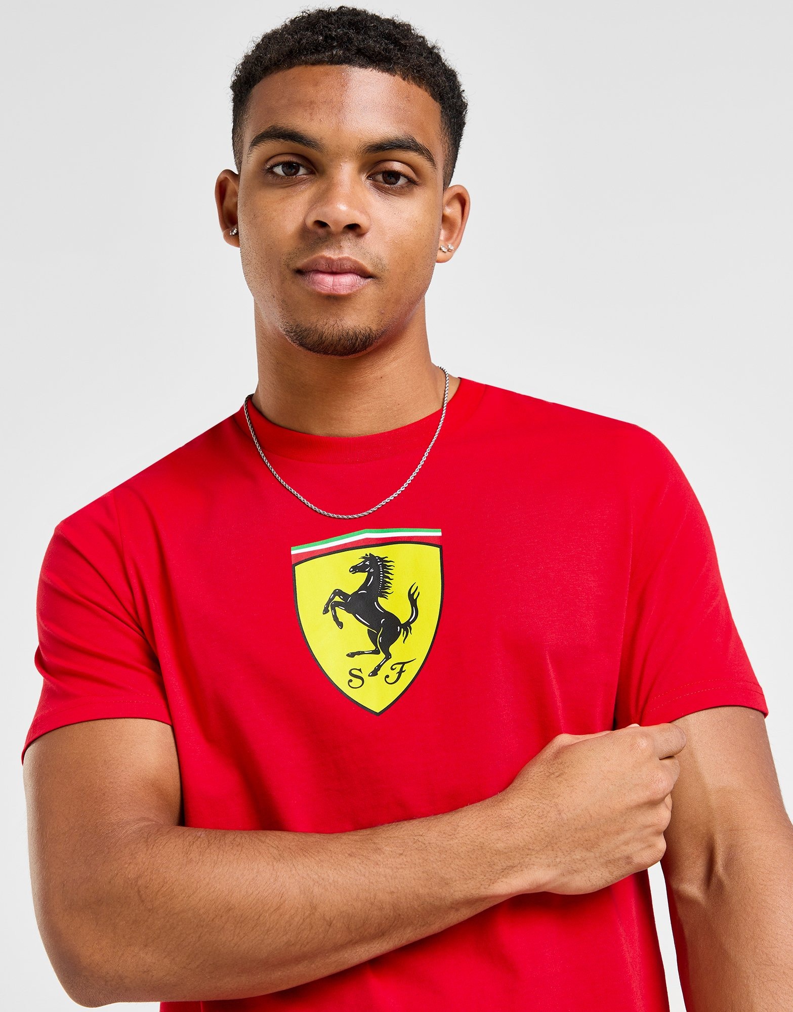 Red Puma Scuderia Ferrari Shield T-Shirt - JD Sports