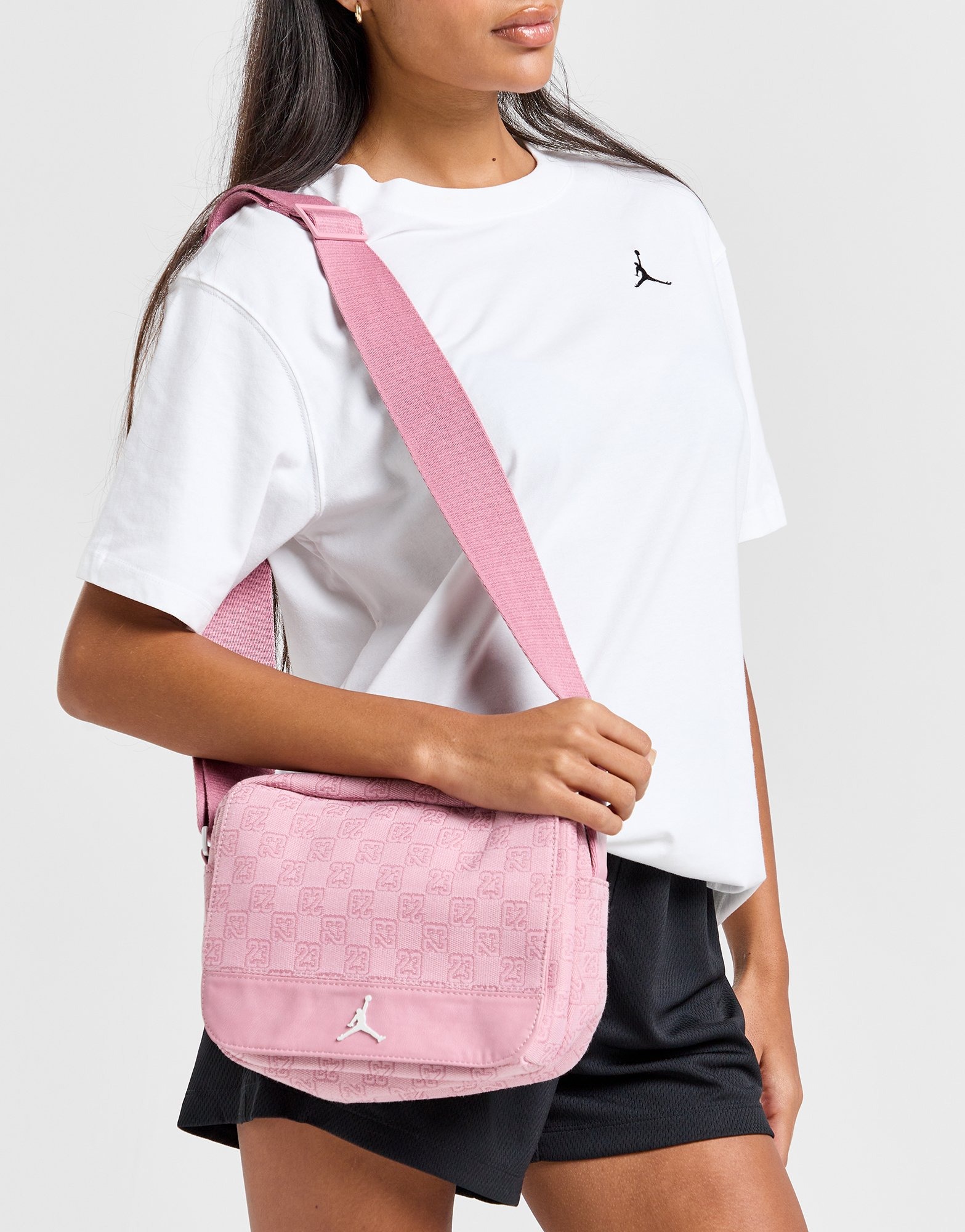 Pink Jordan Monogram Mini Messenger Bag | JD Sports UK