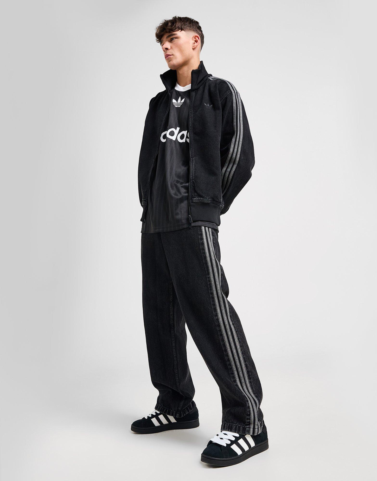 Black adidas Originals Adicolor Denim Firebird Pants - JD