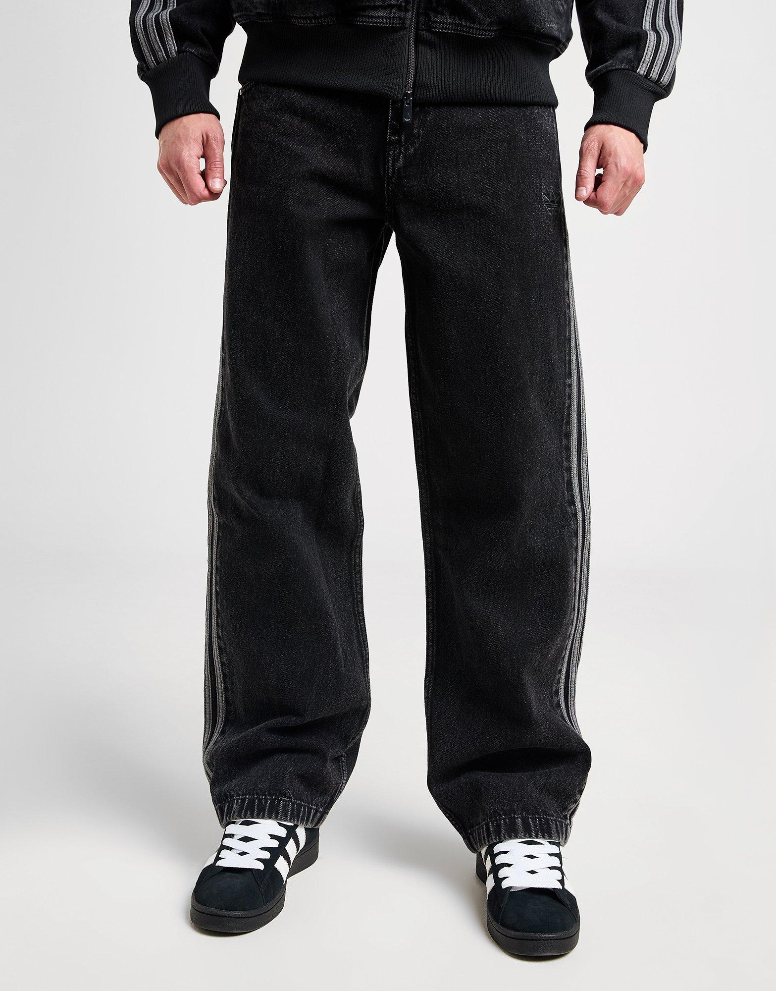 adidas Adicolor Denim Firebird Pants - Black | Free Shipping
