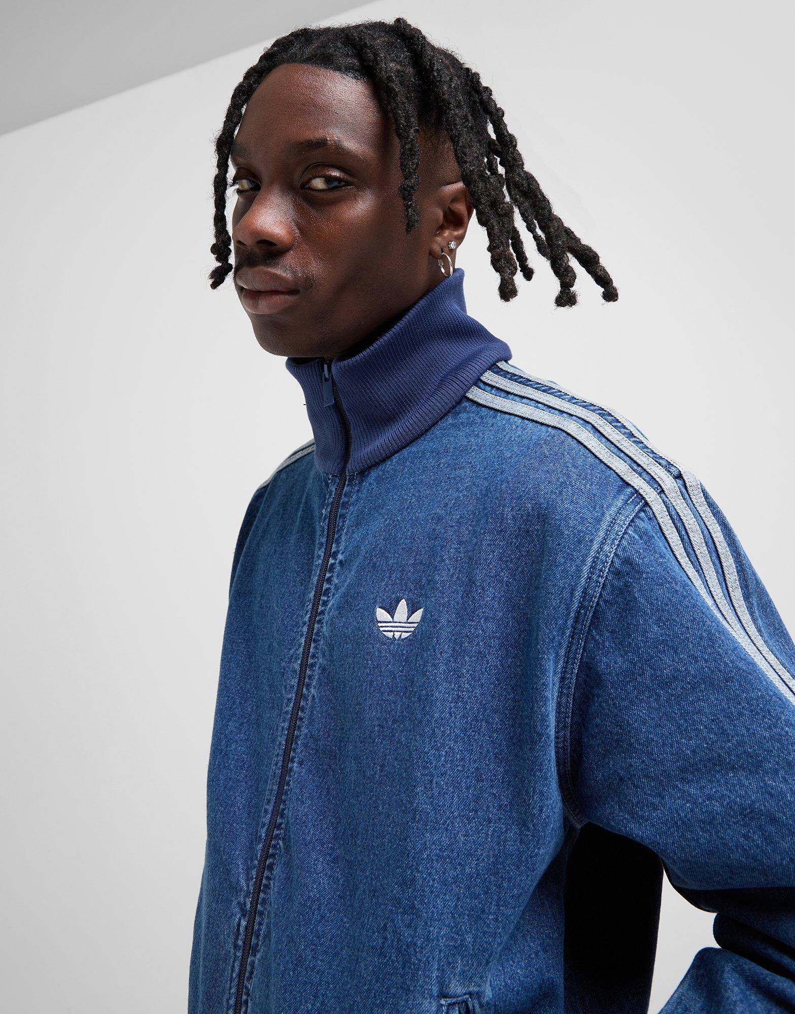 Blue adidas Originals Adicolor Denim Firebird Track Top - JD