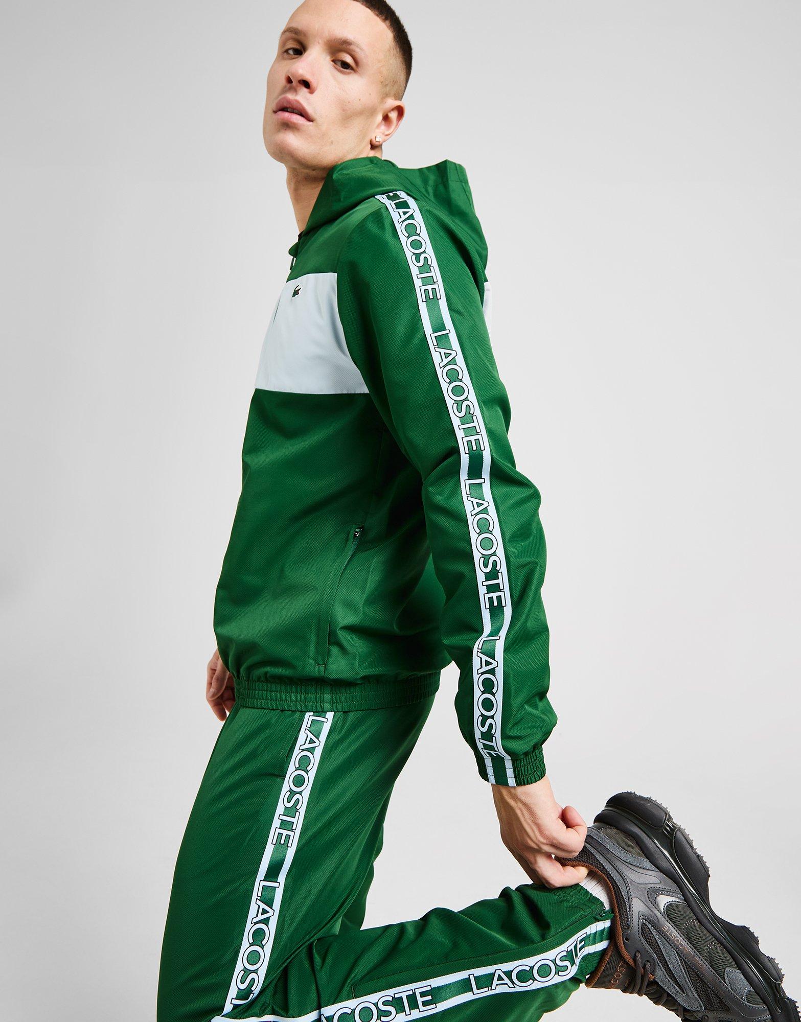 ◆Lacoste◆Colour Block Taffeta Full Zip フーディー パーカー Green Lacoste Colour Block Taffeta Full Zip Hoodie - JD