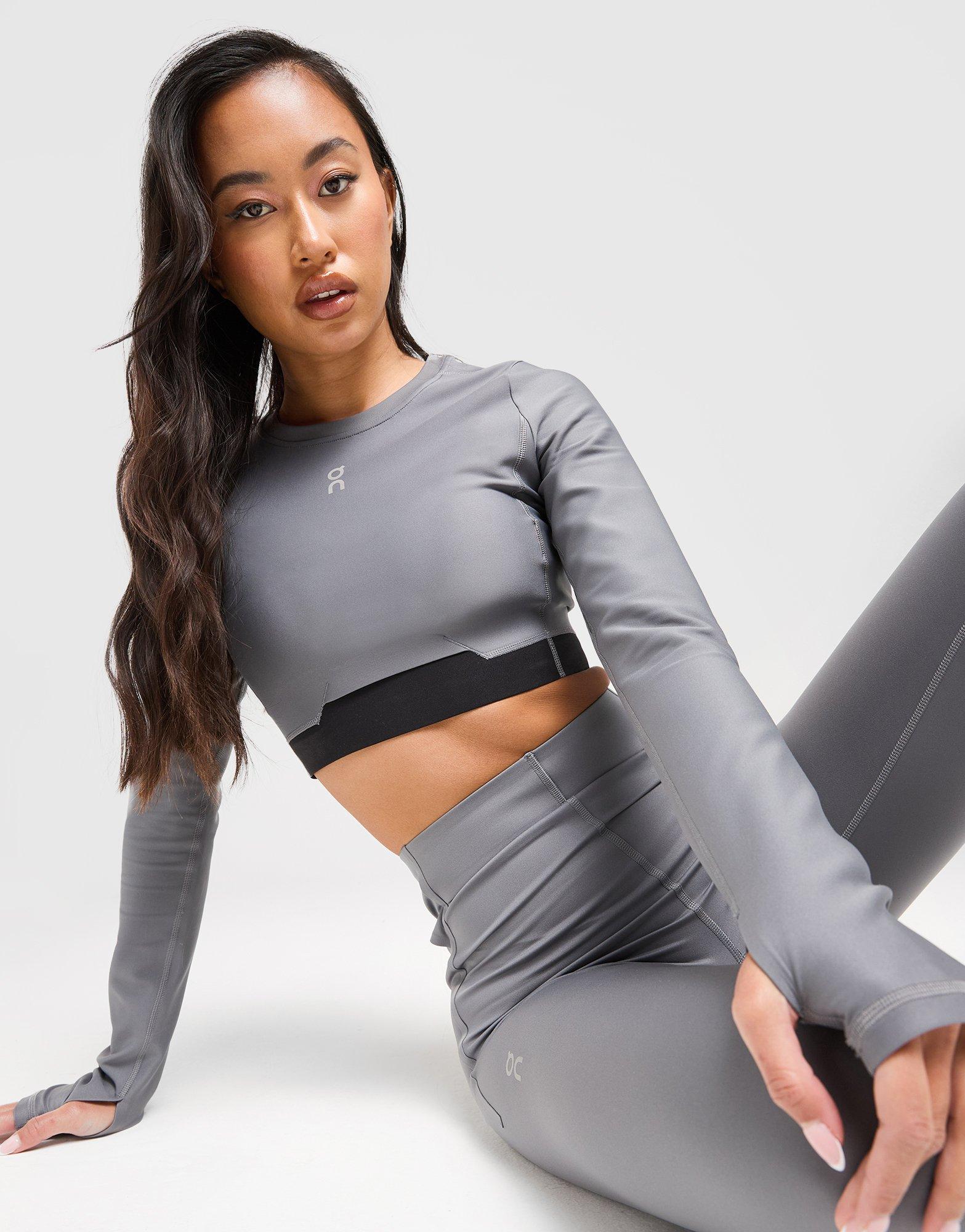 On Running Train Crop Top Maniche Lunghe