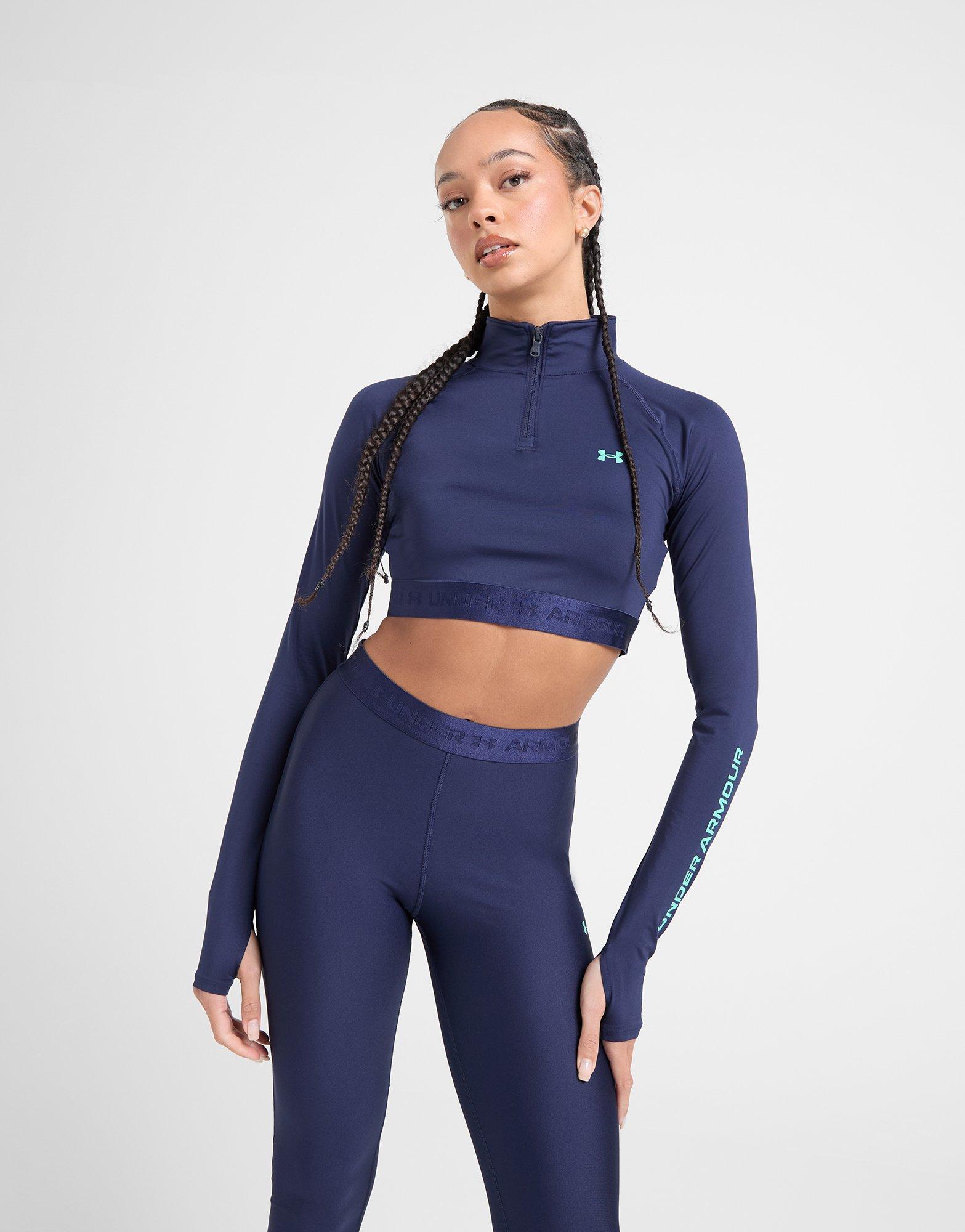 Under Armour HeatGear Wordmark 1/4 Zip Crop Top
