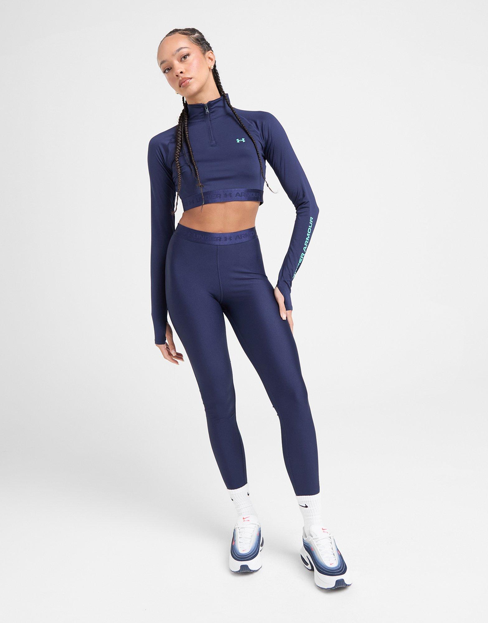 Under Armour HeatGear Wordmark 1/4 Zip Crop Top