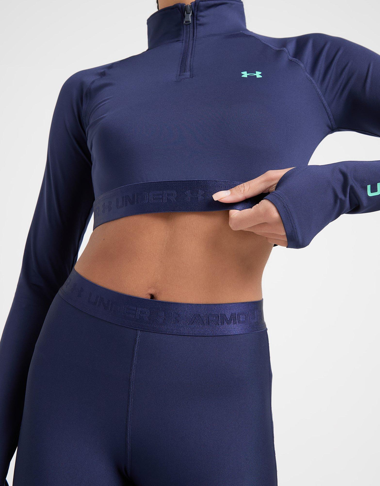 Under Armour HeatGear Wordmark 1/4 Zip Crop Top