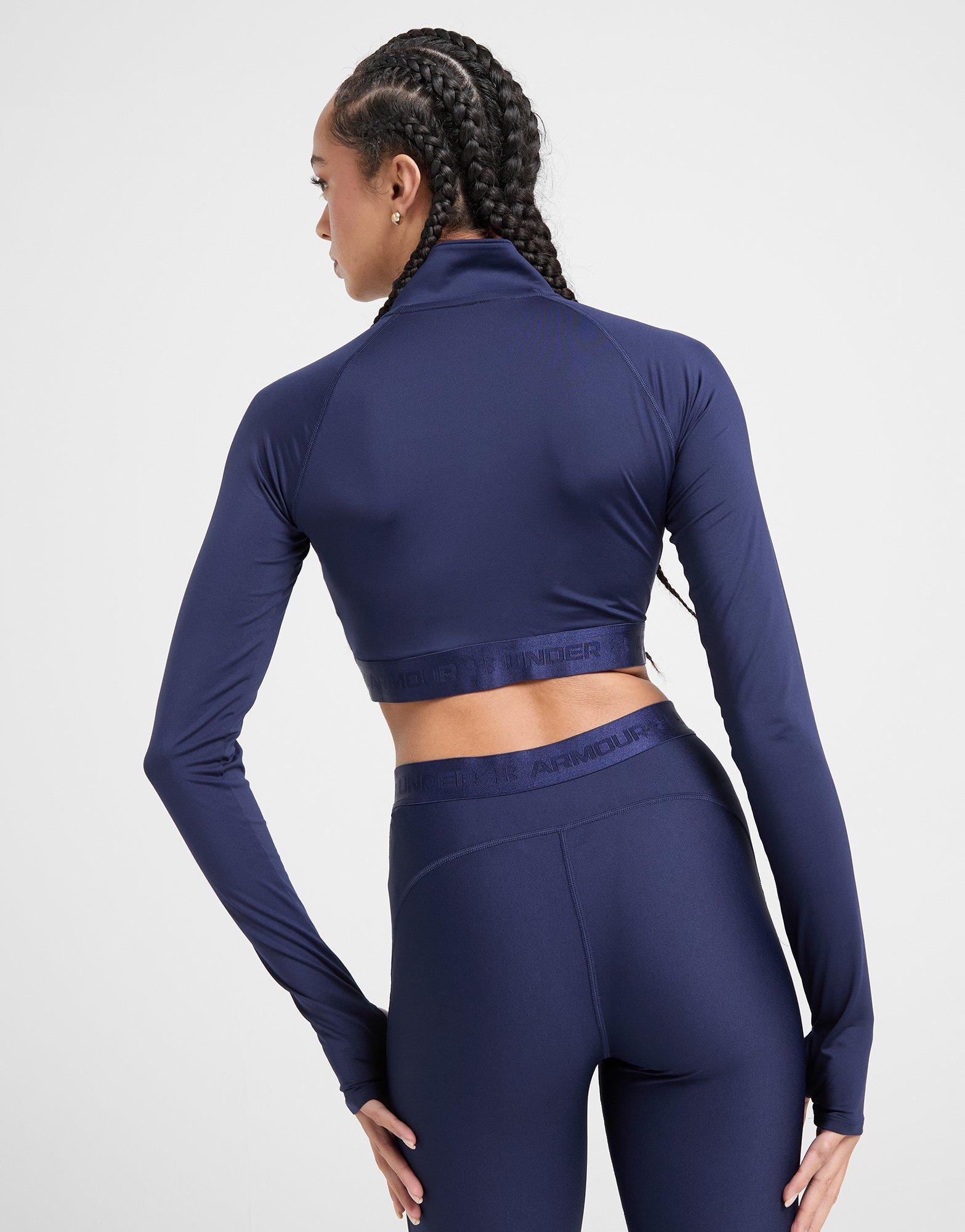 Under Armour HeatGear Wordmark 1/4 Zip Crop Top