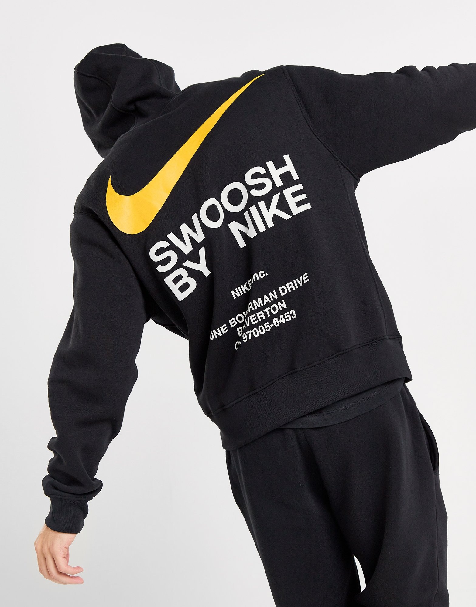 Black Nike Swoosh Logo Hoodie JD Sports UK