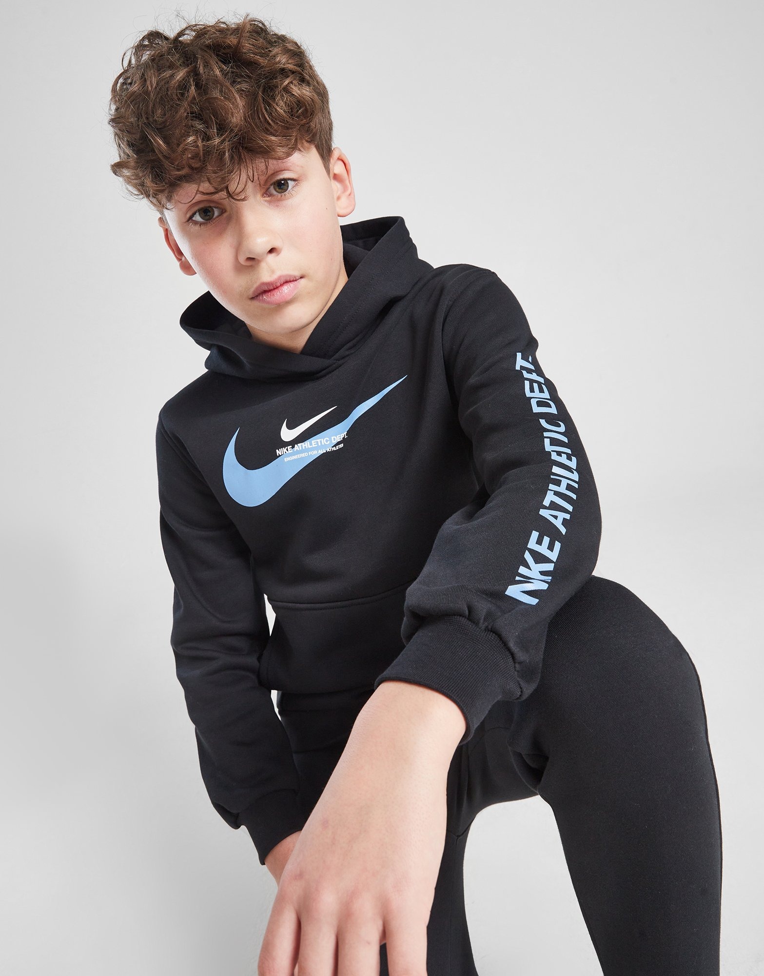 jd black nike trainers junior