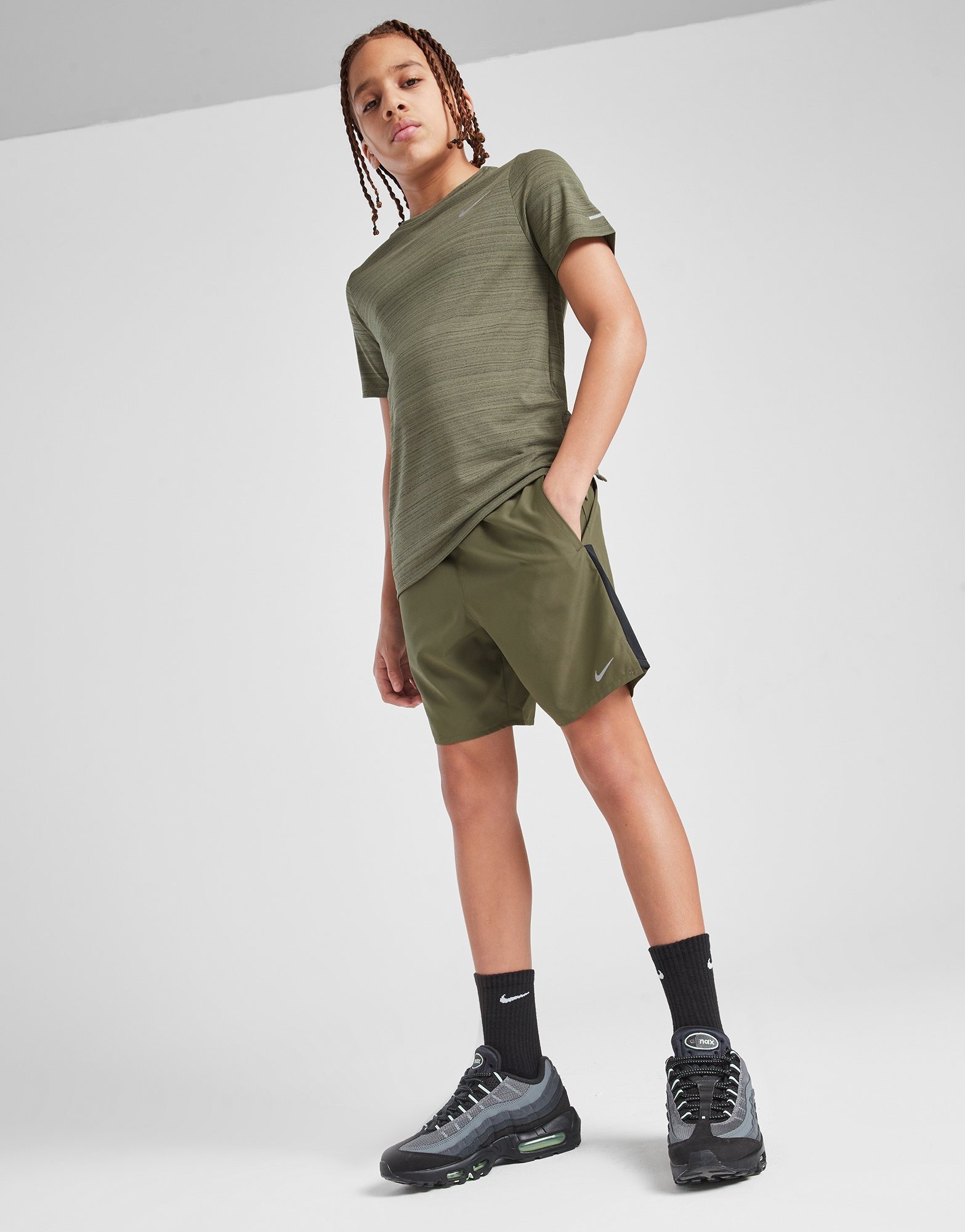 Green Nike Challenger Shorts Junior - JD Sports Global