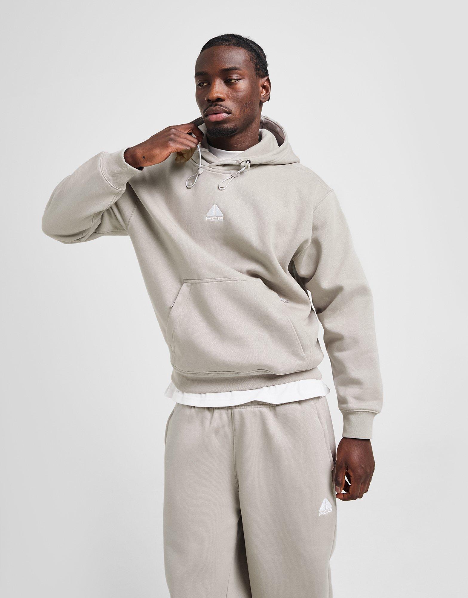 nike tape fleece overhead hoodie grey