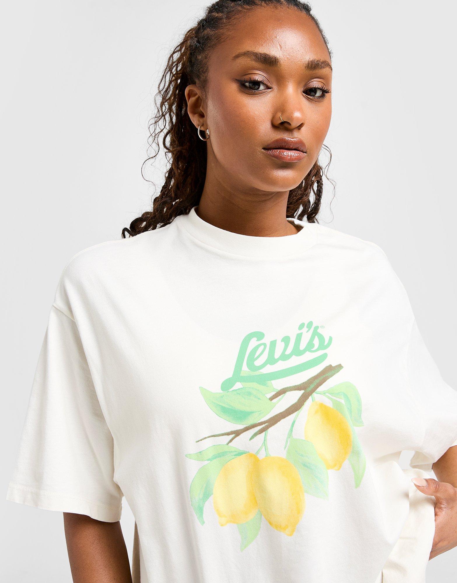 Tシャツ・カットソー [RUSTIC REVERIE] Lemon Stardust Oversized T shirts [White] White LEVI'S Lemon Graphic Boyfriend T-Shirt - JD Sports Global