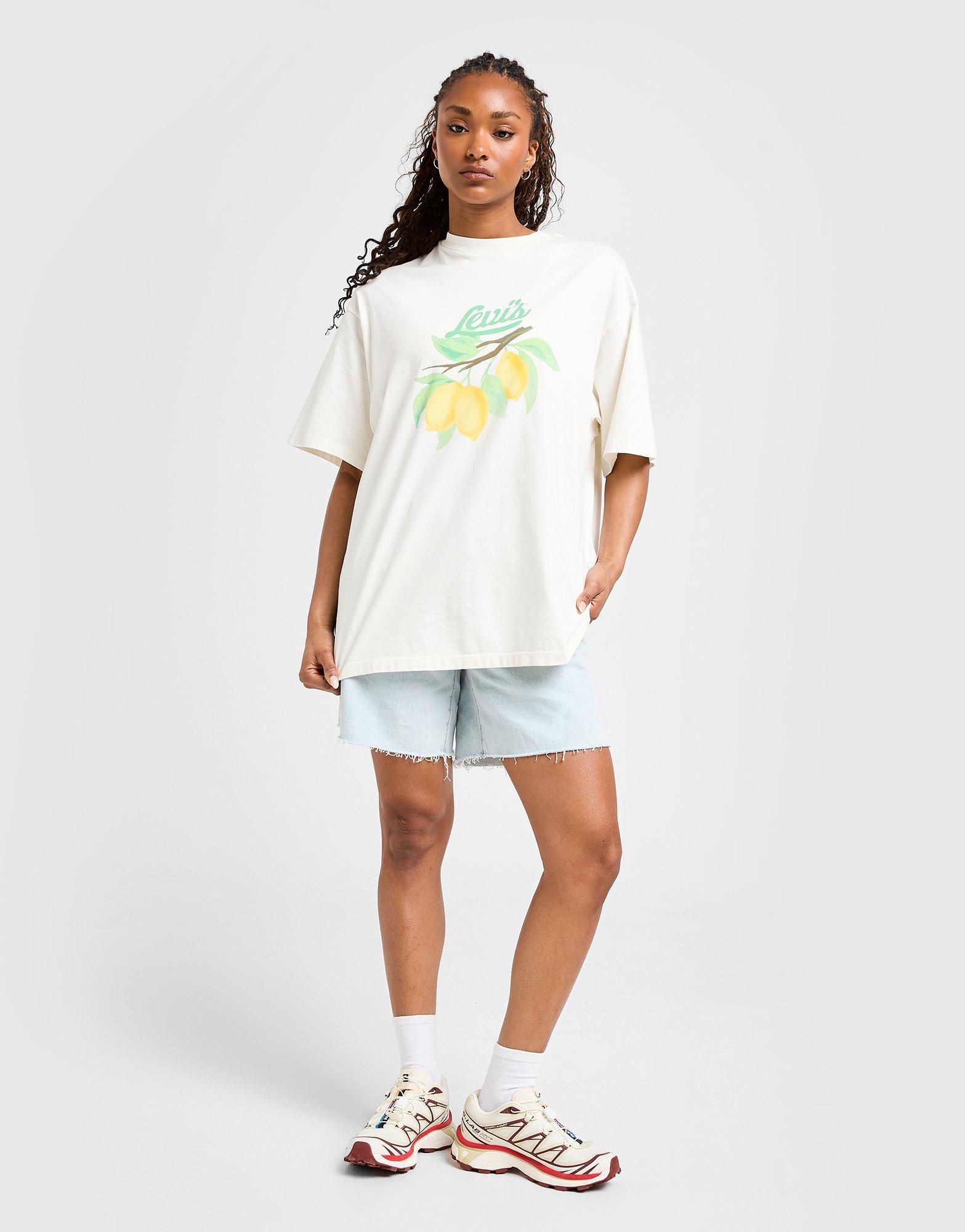 Tシャツ・カットソー [RUSTIC REVERIE] Lemon Stardust Oversized T shirts [White] White LEVI'S Lemon Graphic Boyfriend T-Shirt - JD Sports Global