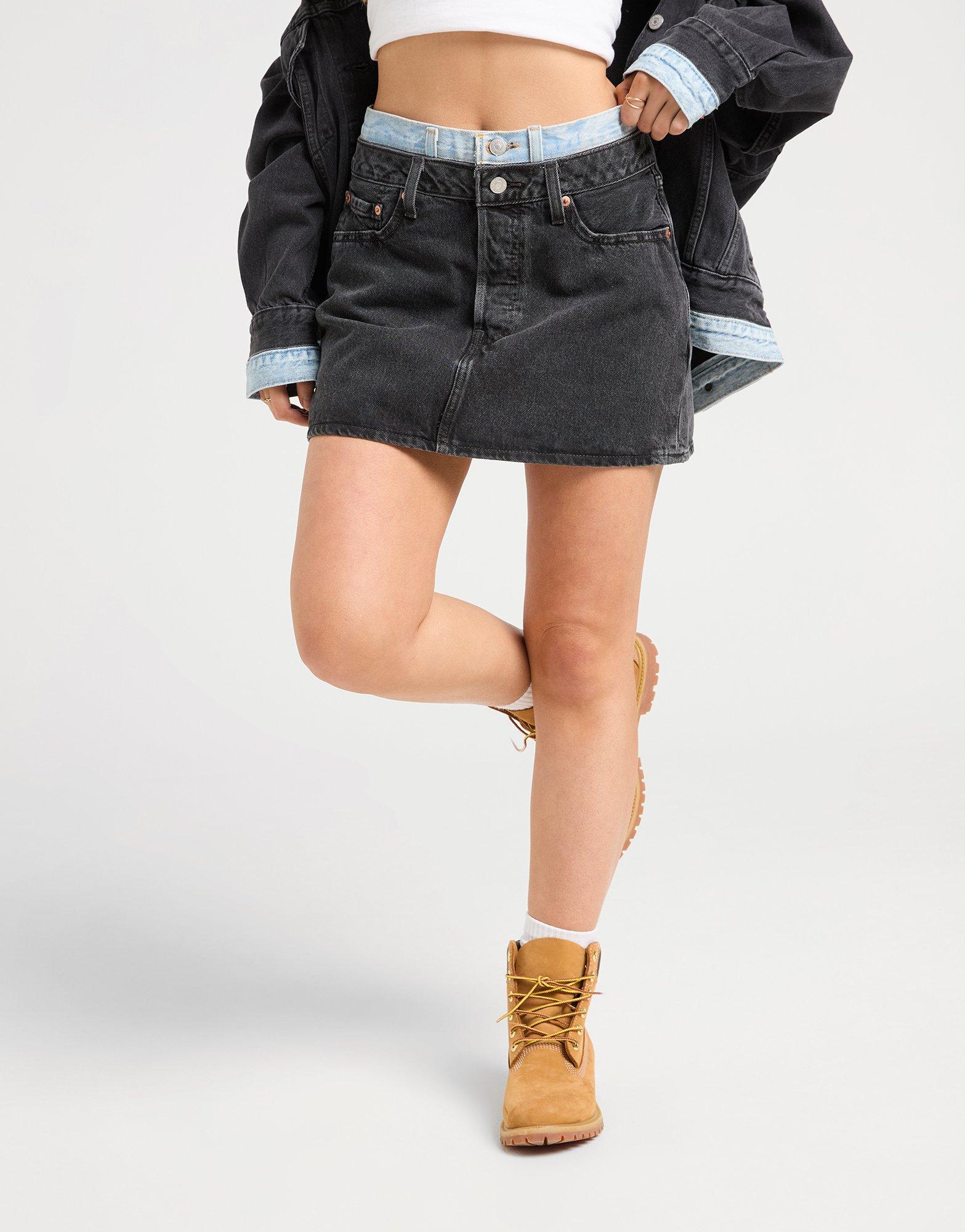LEVI'S Double Waistband Denim Skirt