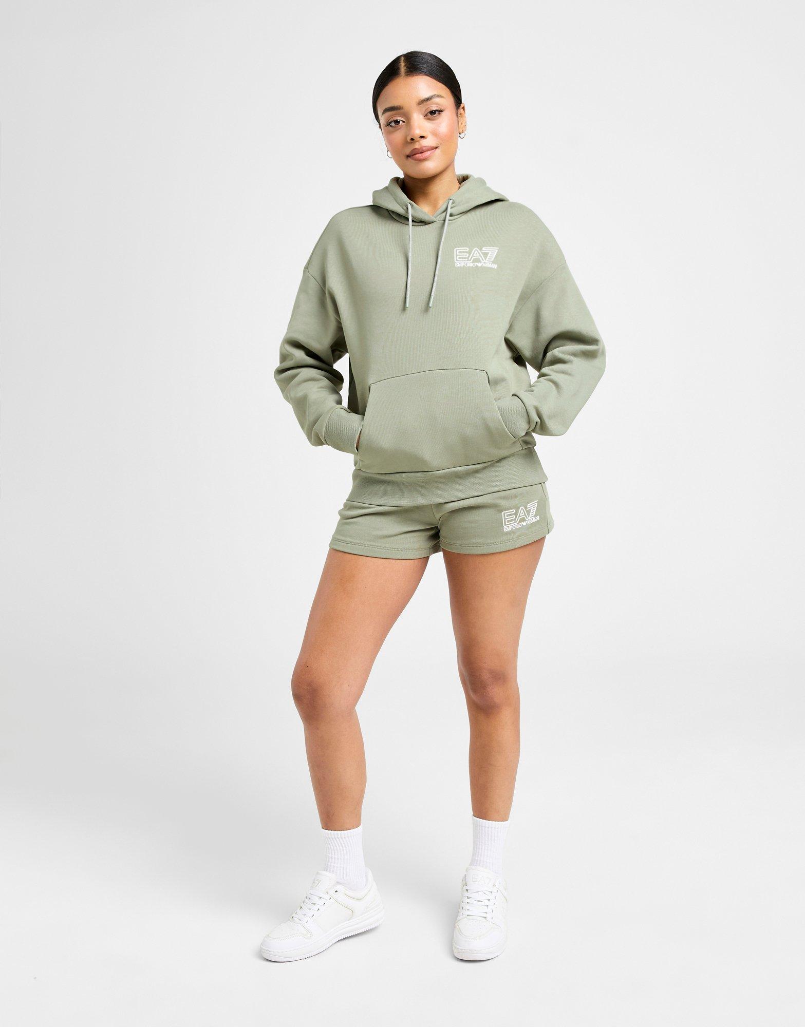 Green EA7 Emporio Armani Shine Logo Overhead Hoodie | JD