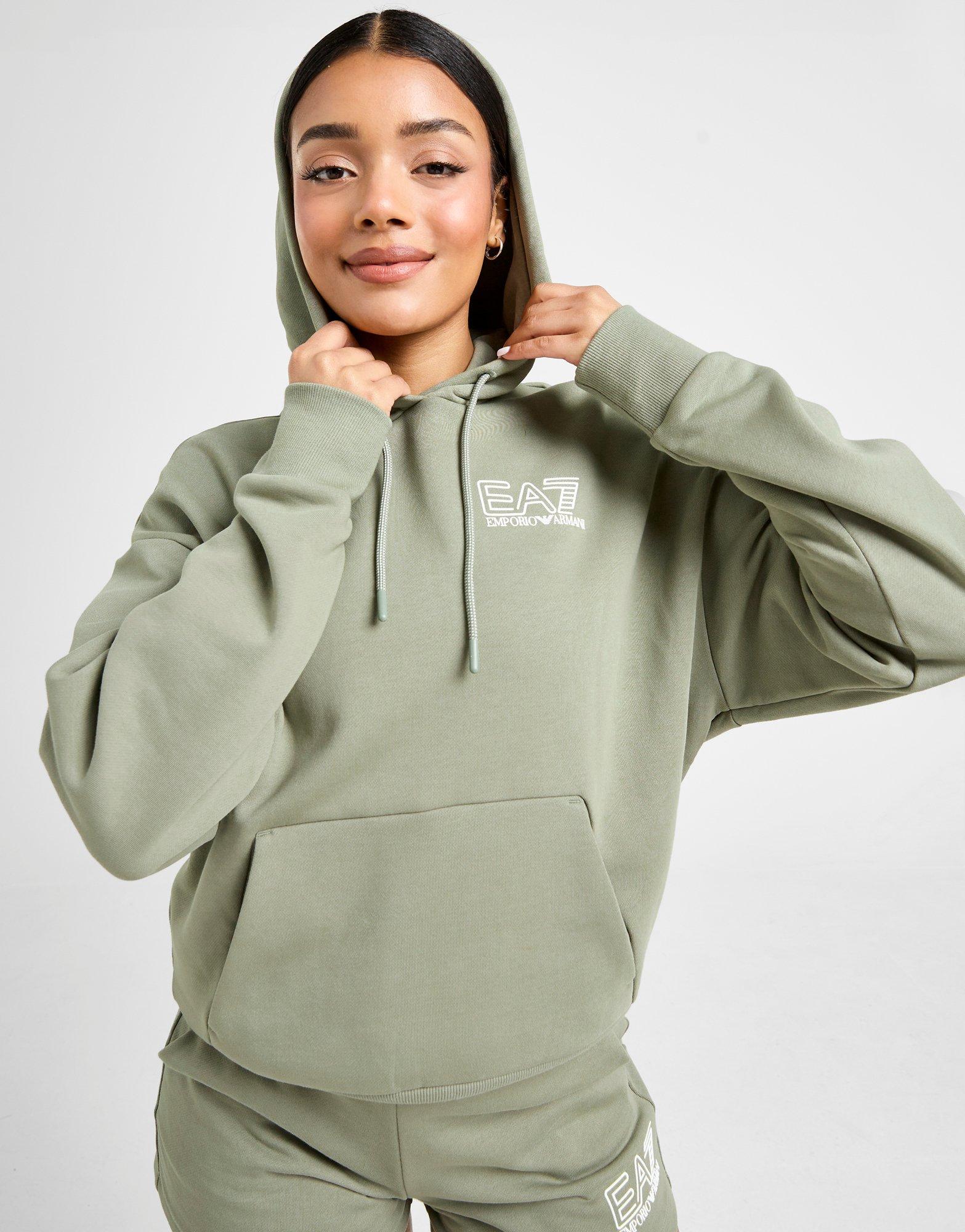 Green EA7 Emporio Armani Shine Logo Overhead Hoodie | JD