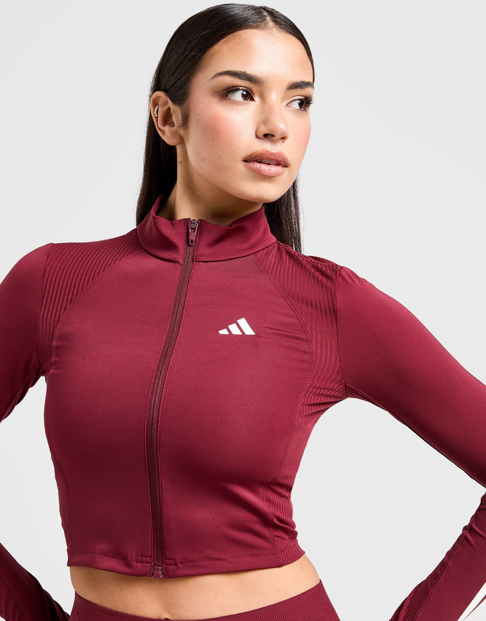 adidas Hyperglam Ribbed Full Zip Top