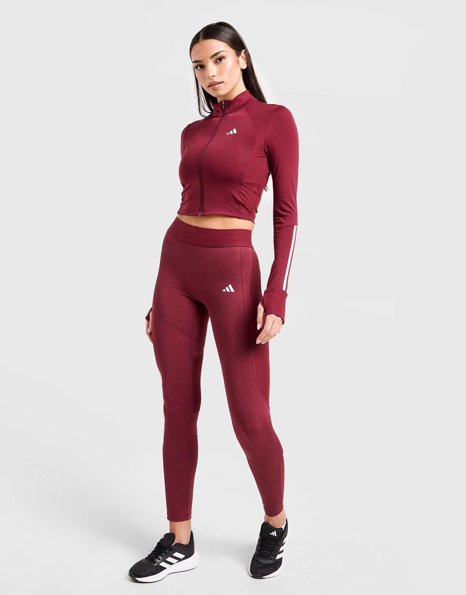 adidas Hyperglam Ribbed Full Zip Top