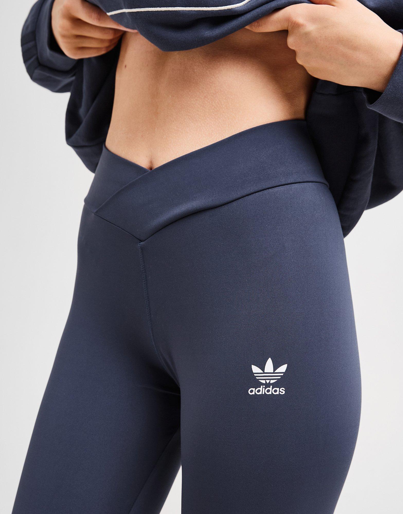 【adidas Originals】 Crossover High Waist Leggings Brown adidas Originals Crossover High Waist Leggings - JD