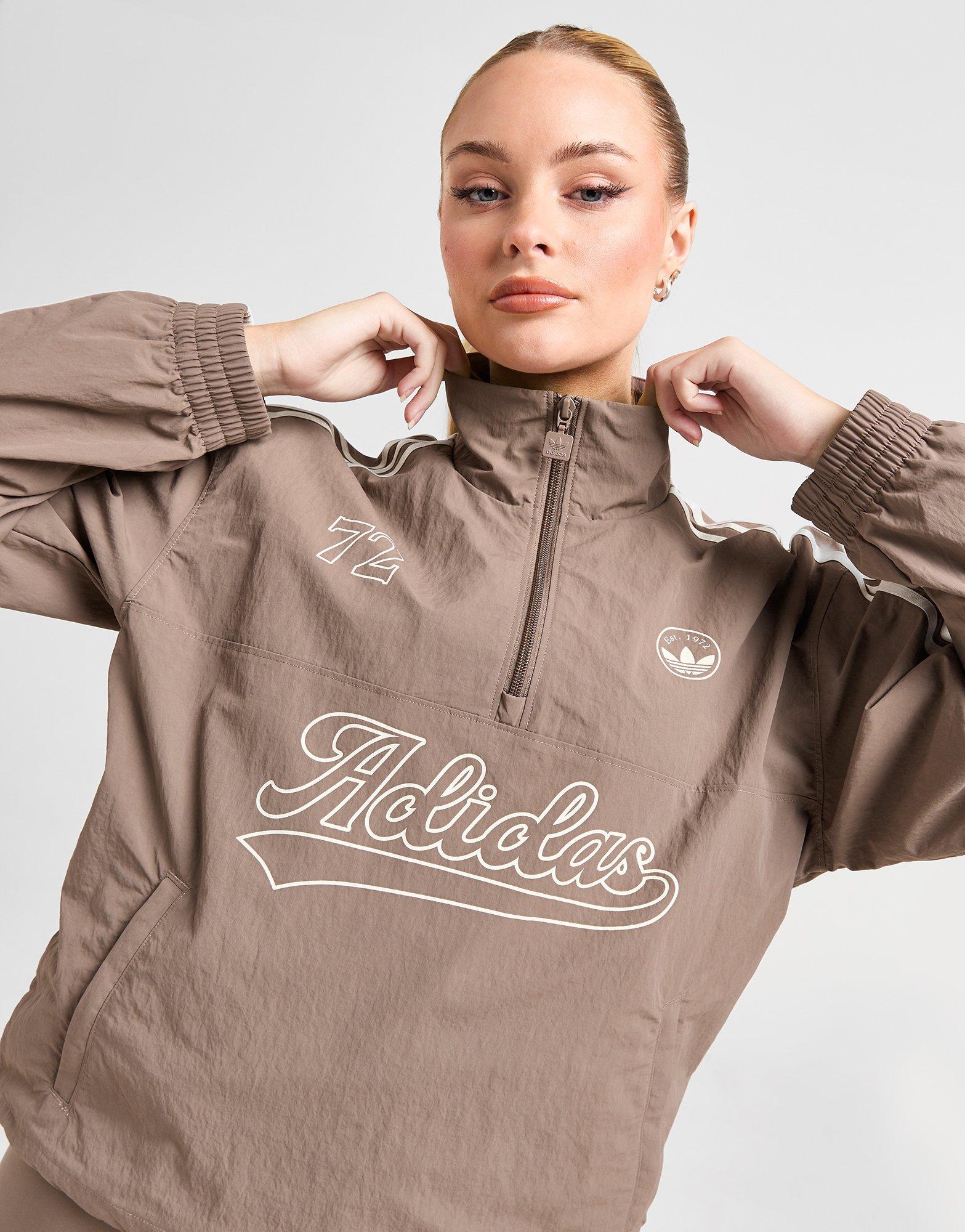 Brown adidas Originals Baseball 1/4 Zip Jacket - JD Sports Brown adidas Originals Baseball 1/4 Zip Jacket - JD Sports