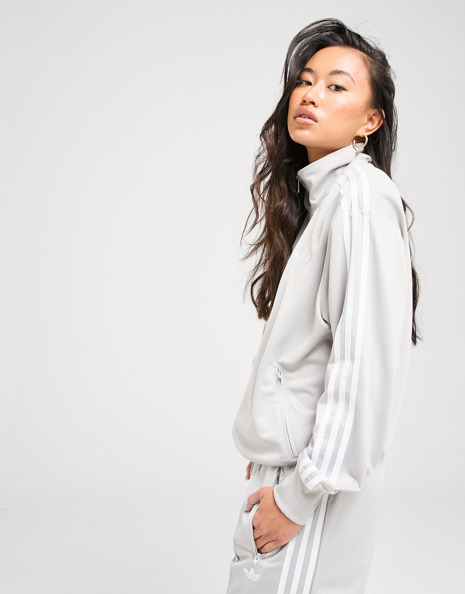 Grey adidas Originals Oversized Firebird Track Top | JD