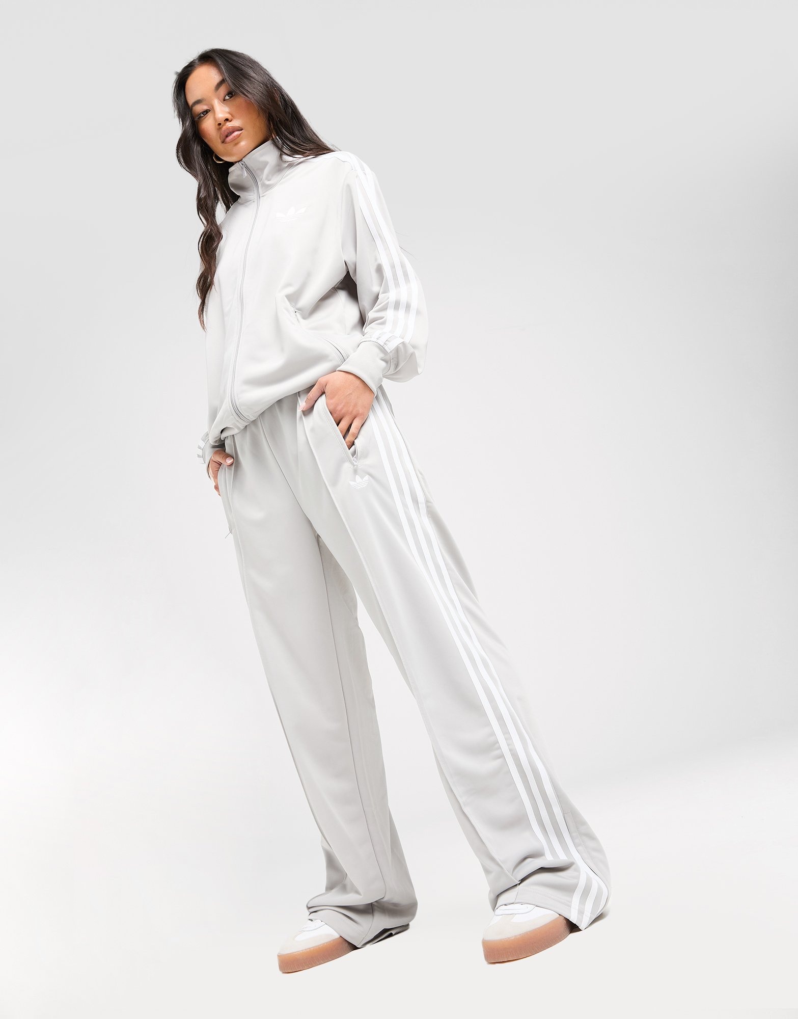 Grey adidas Adicolor Classic Firebird Loose Track Pants - JD