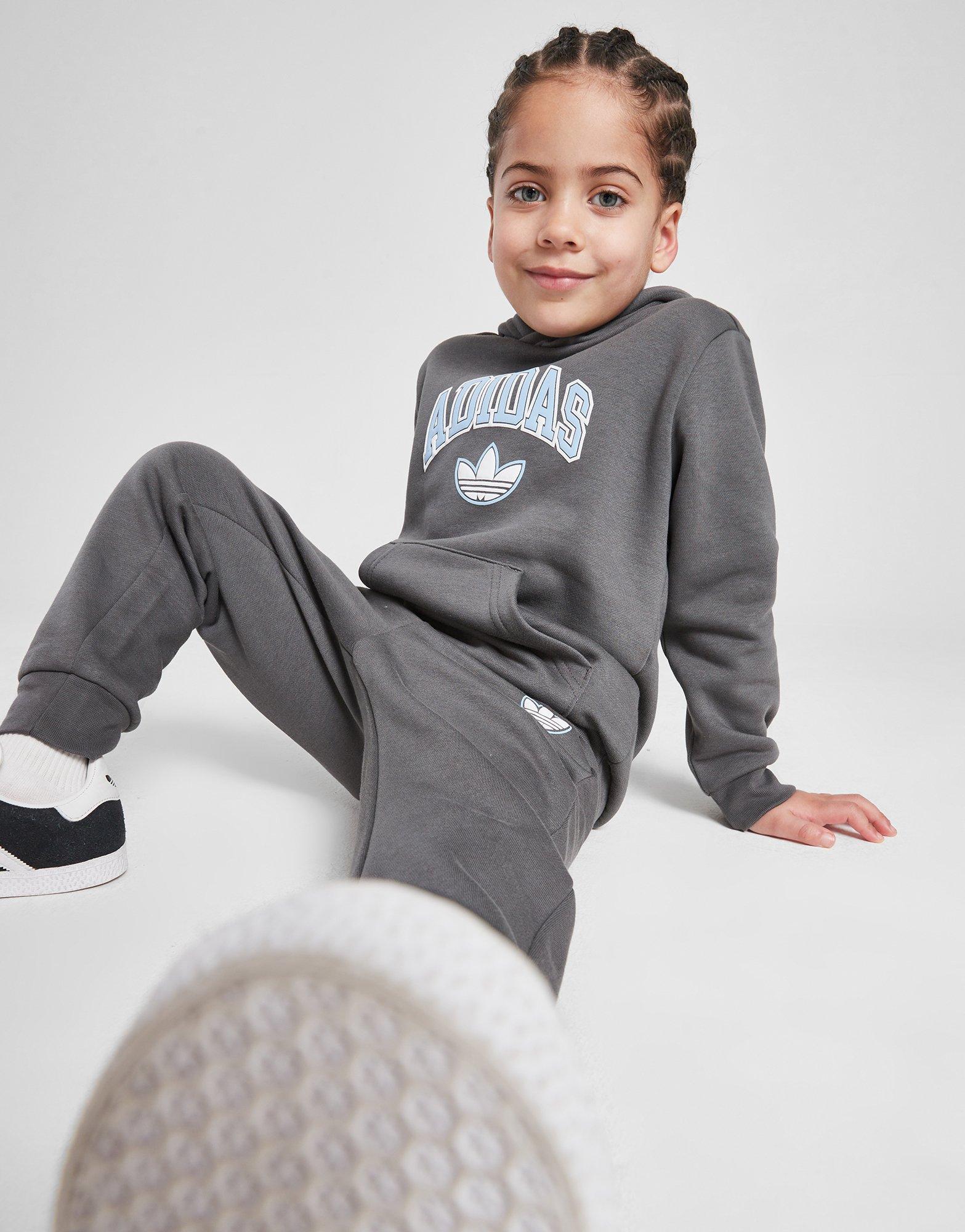 Grey adidas Originals Varsity Overhead Tracksuit Children JD Sports