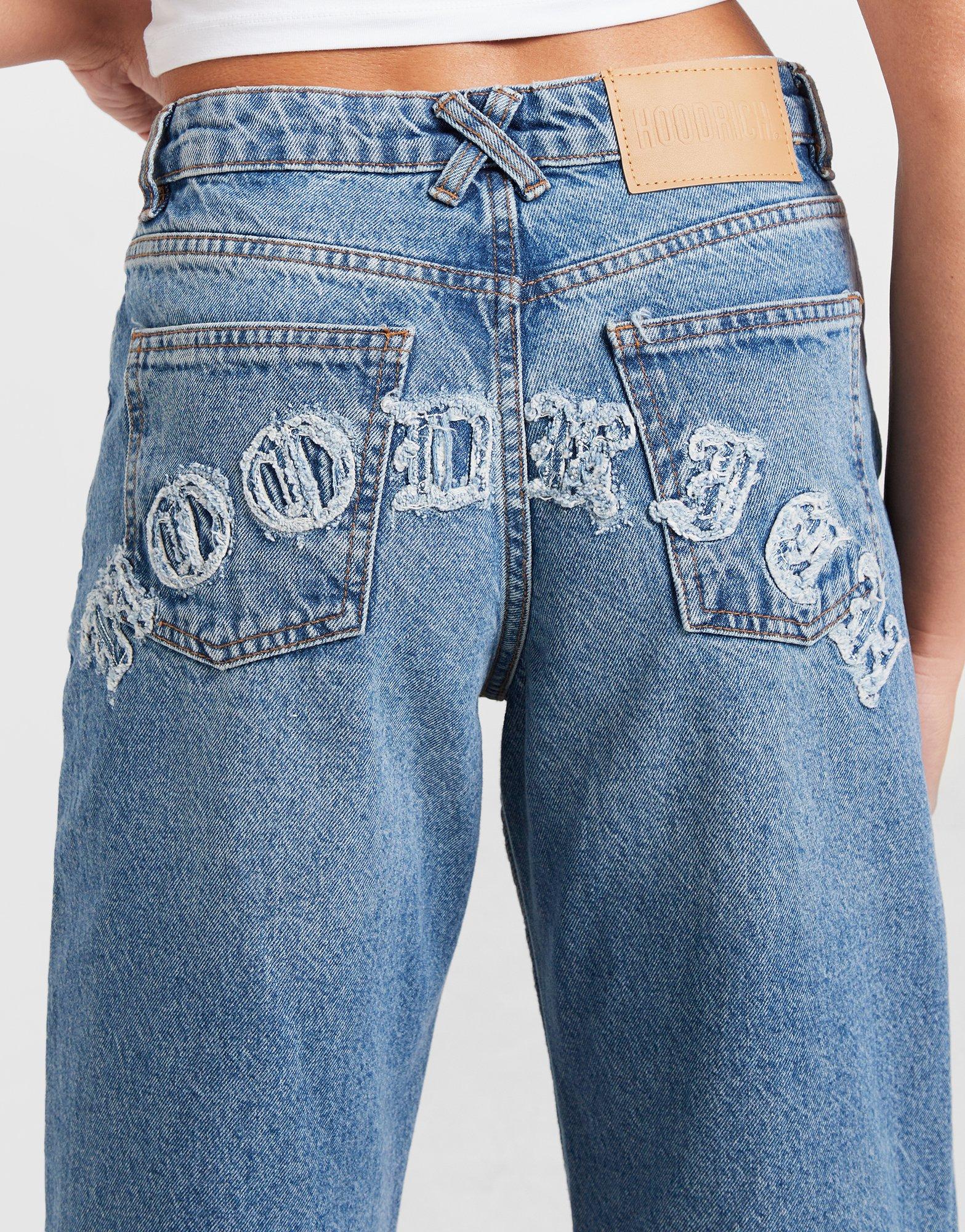Blue Hoodrich Logo Applique Jeans - JD Sports Global