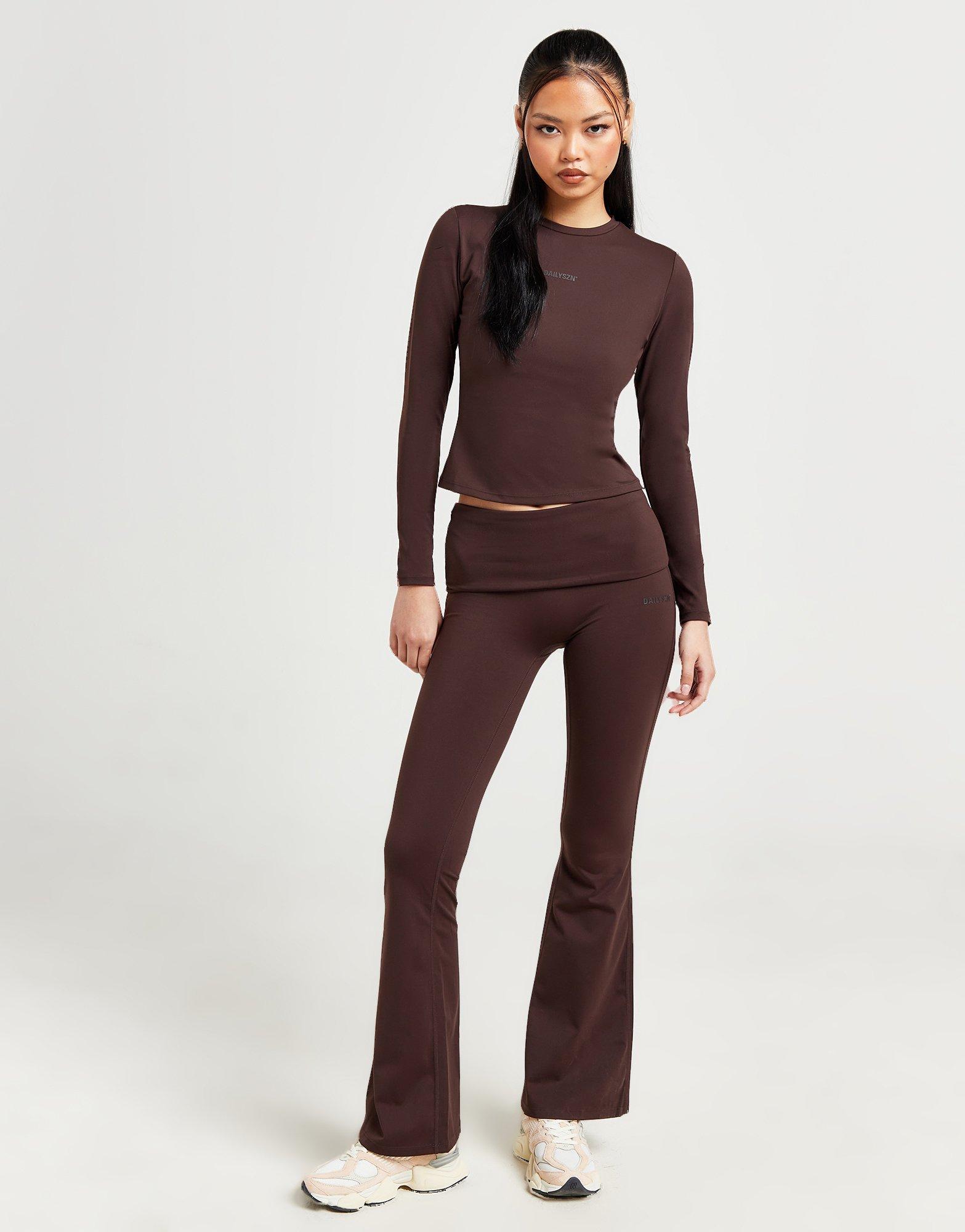 DAILYSZN Foldover Flare Leggings