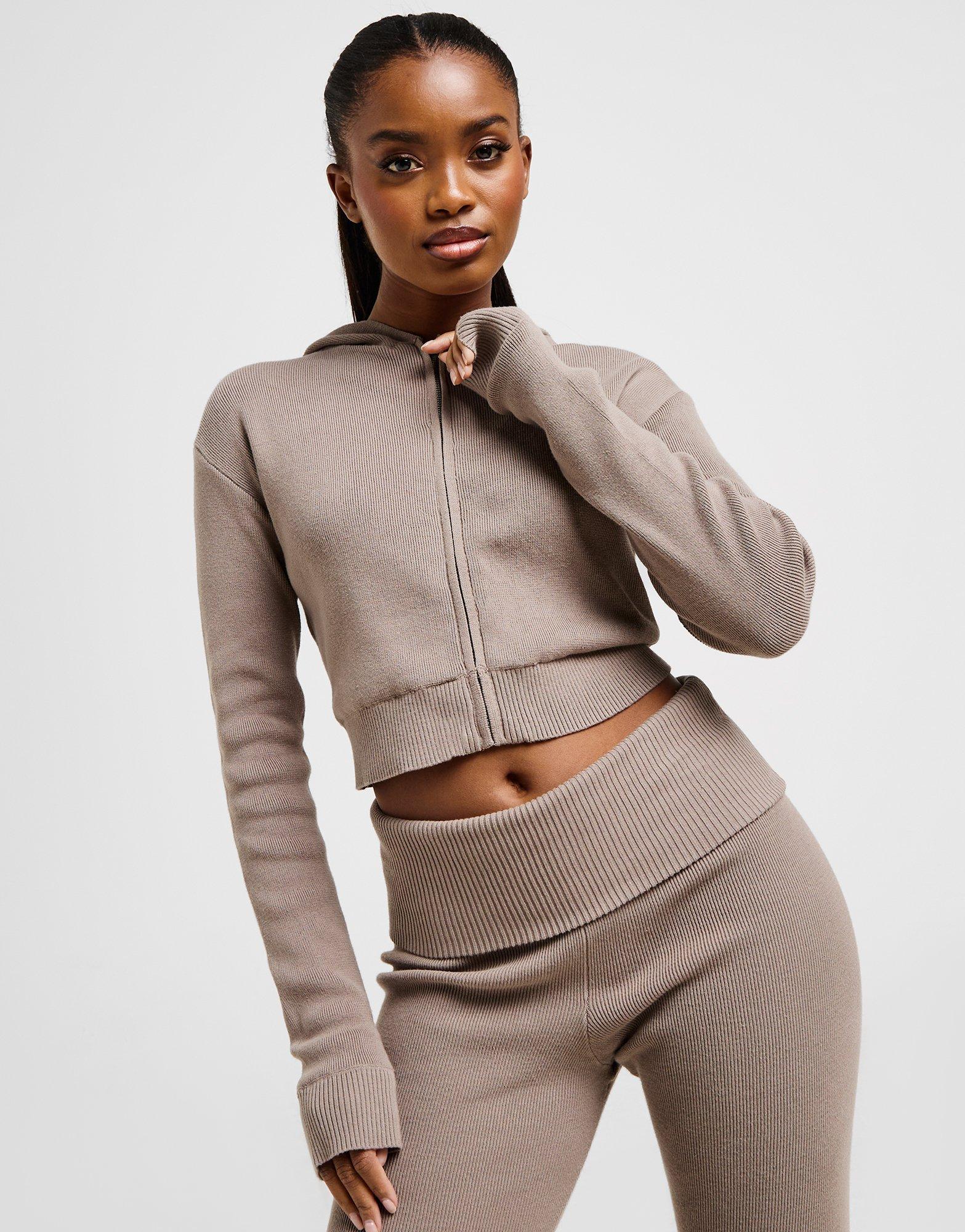 DAILYSZN Knit Crop Hoodie