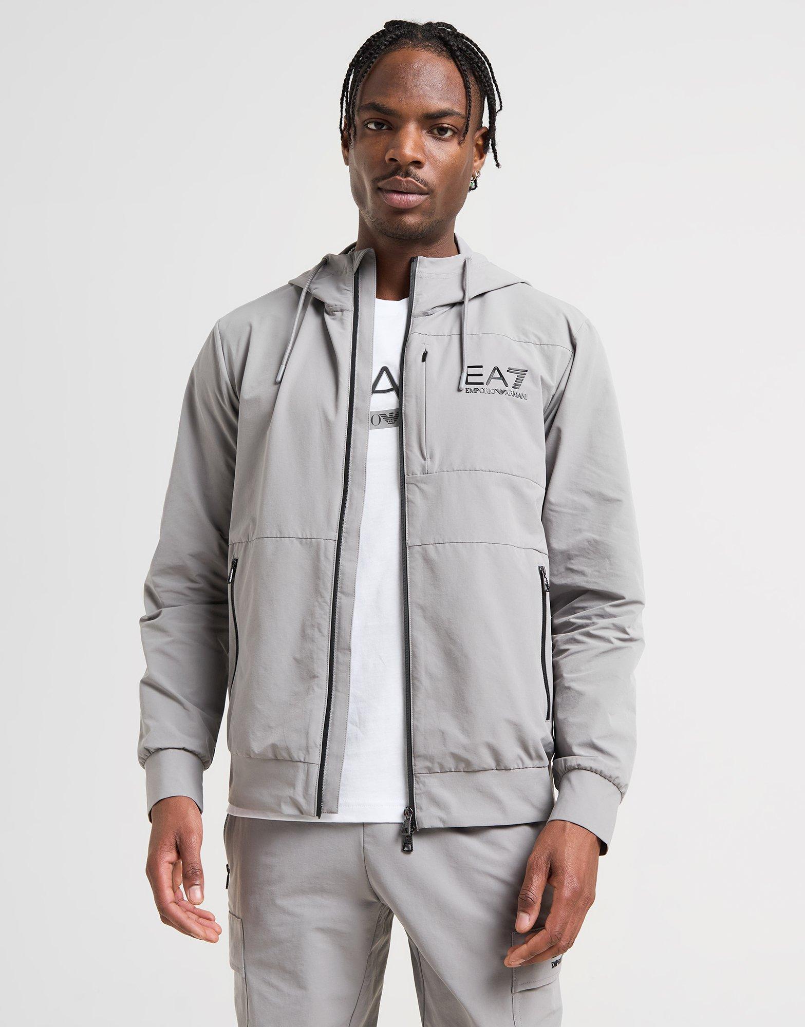 ARMANI JUNIOR トレーナー 12A グレー EA7 Junior Chest Logo Zip Up Hoody Grey | ONU