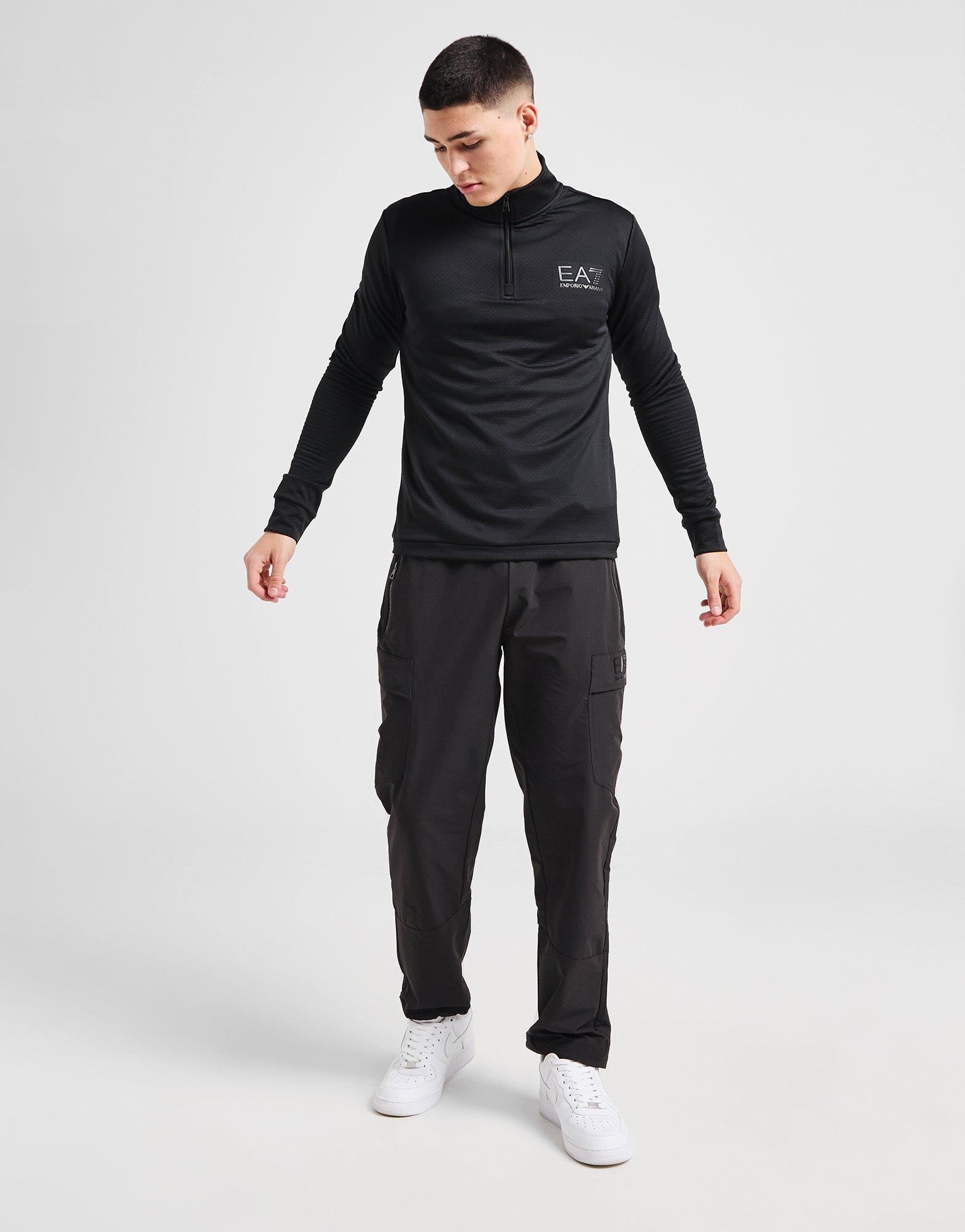 Black EA7 Emporio Armani 1/2 Zip Tech Top - JD Sports Global