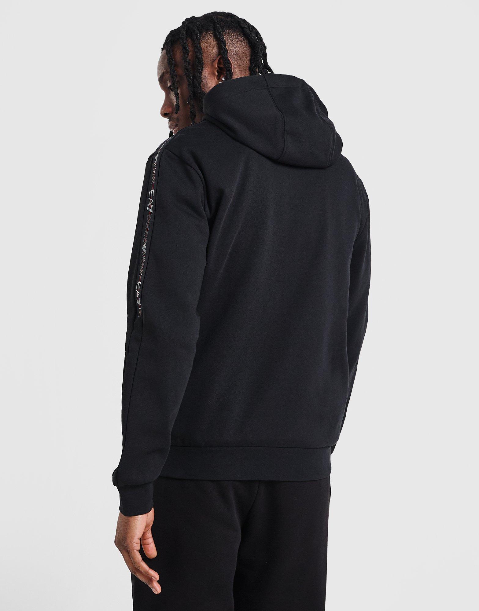 EA7 Emporio Armani Sweat à Capuche Zippé Logo Large à Bande