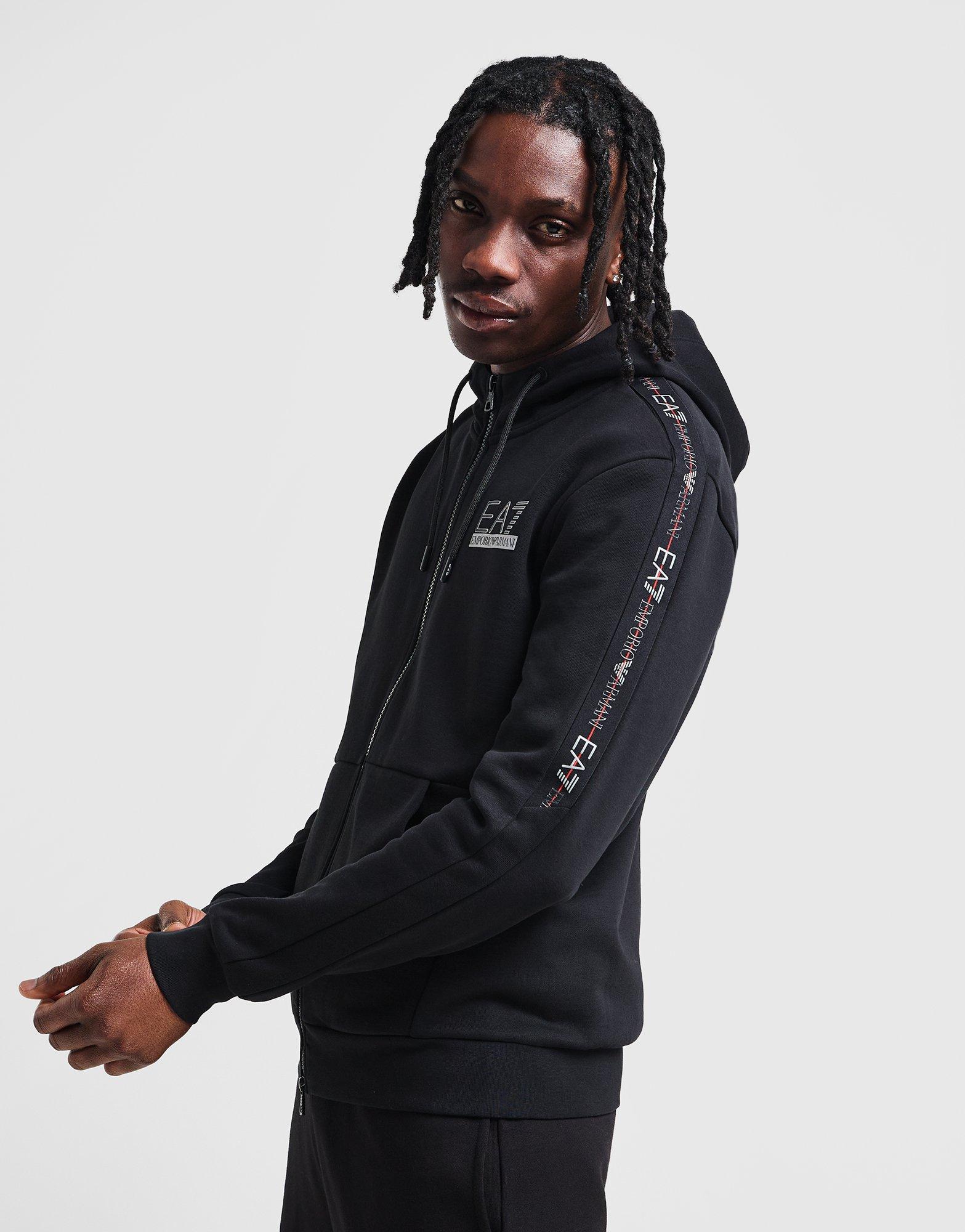 EA7 Emporio Armani Felpa con Cappuccio Tape Large Logo