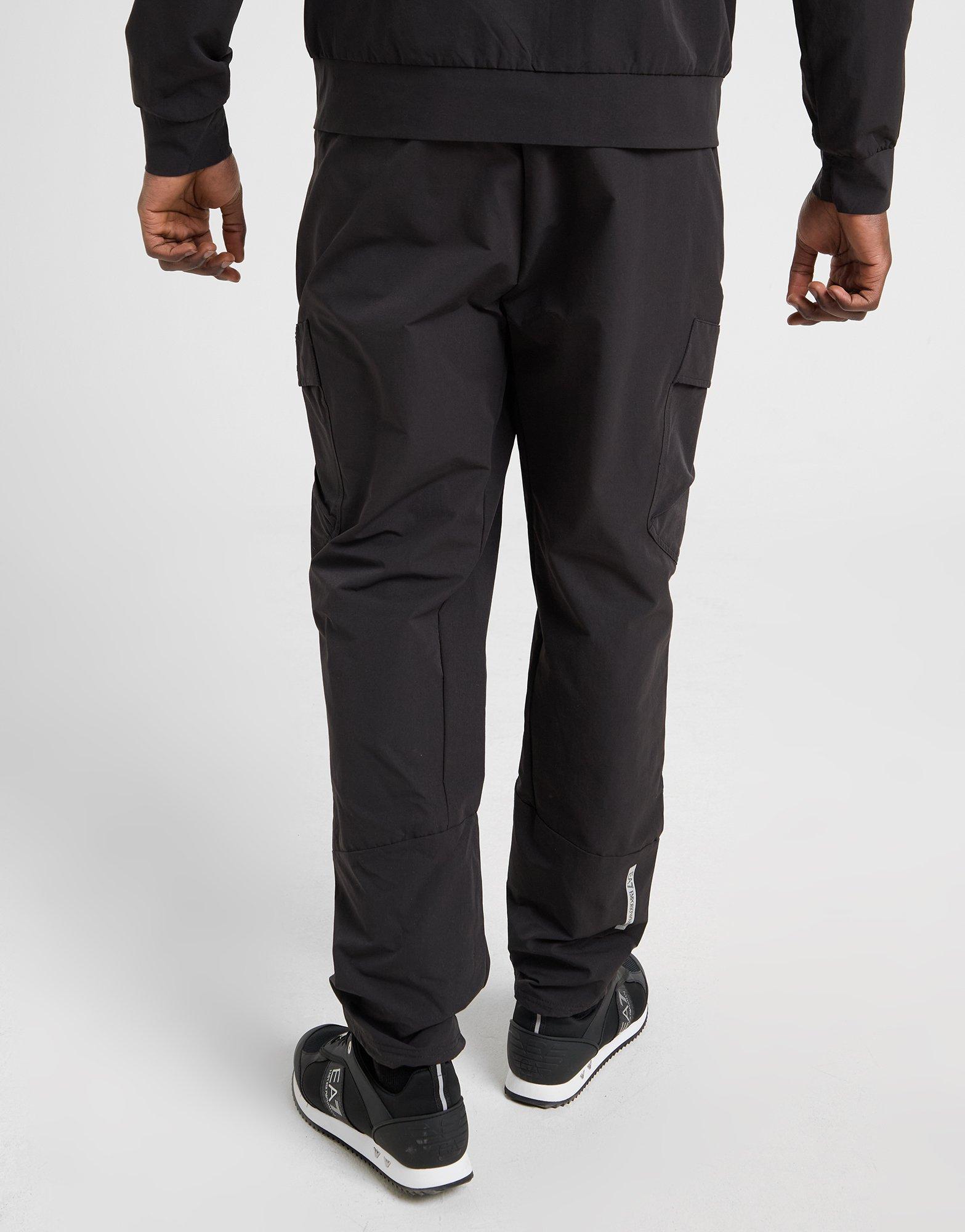 Black EA7 Emporio Armani Woven Tech Cargo Pants - JD Sports