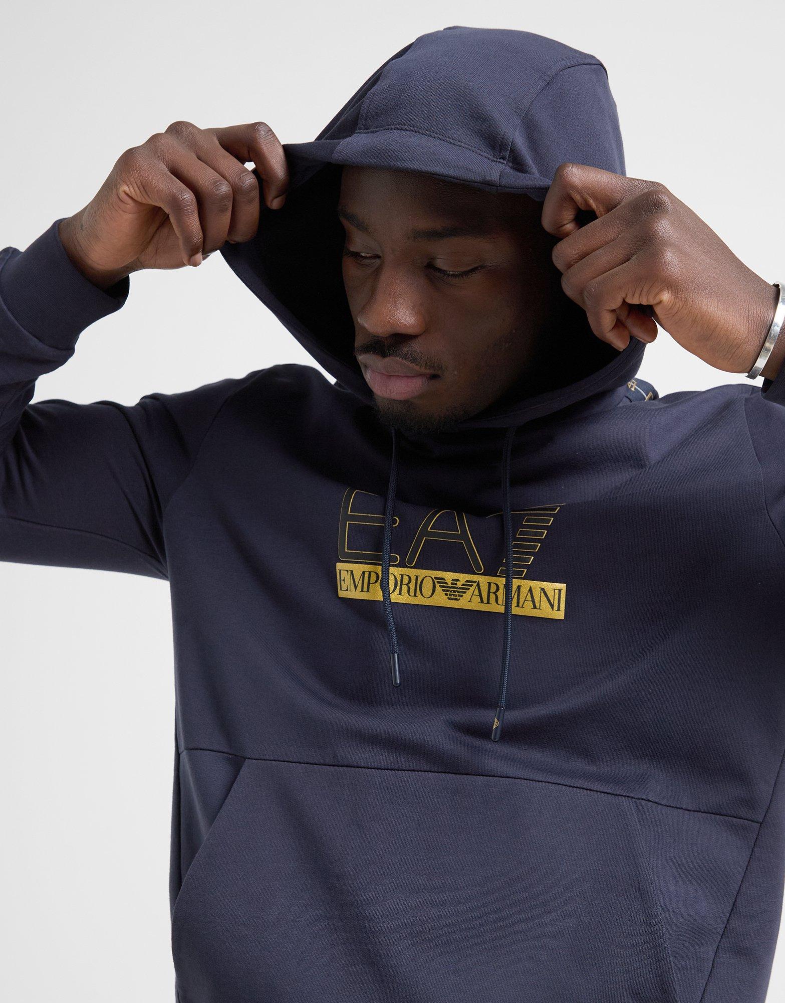 EA7 Emporio Armani Tape Large Logo Overhead Hoodie