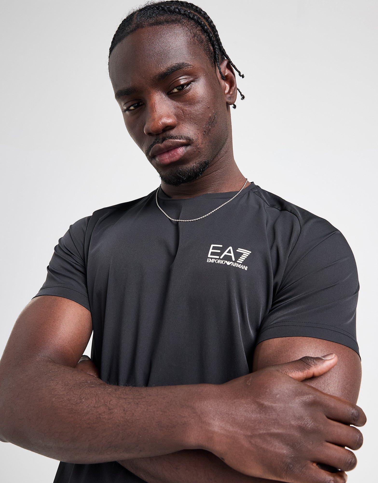 Black EA7 Emporio Armani Poly T-Shirt/Shorts Set - JD Sports