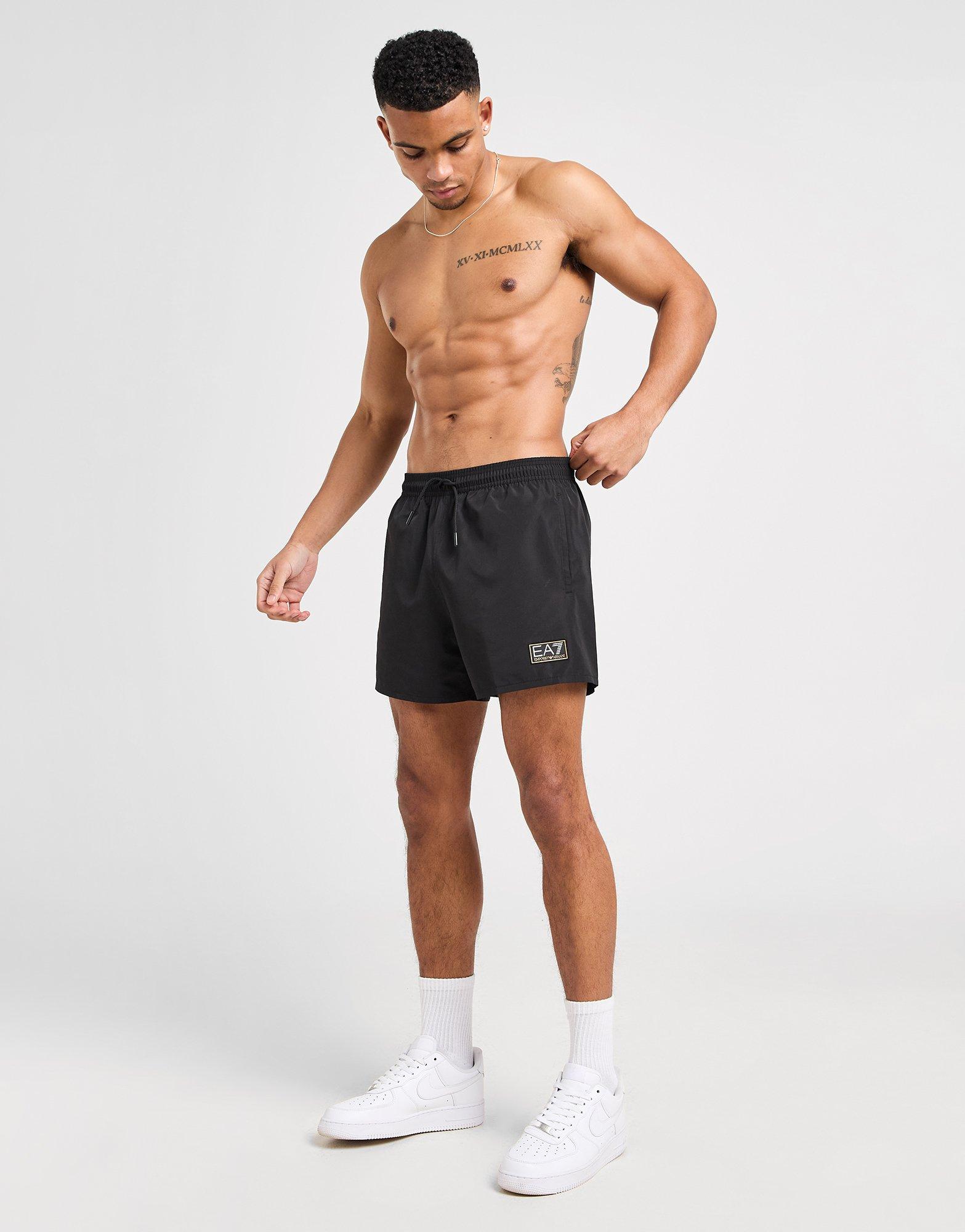 EA7 Emporio Armani Short de bain logo doré