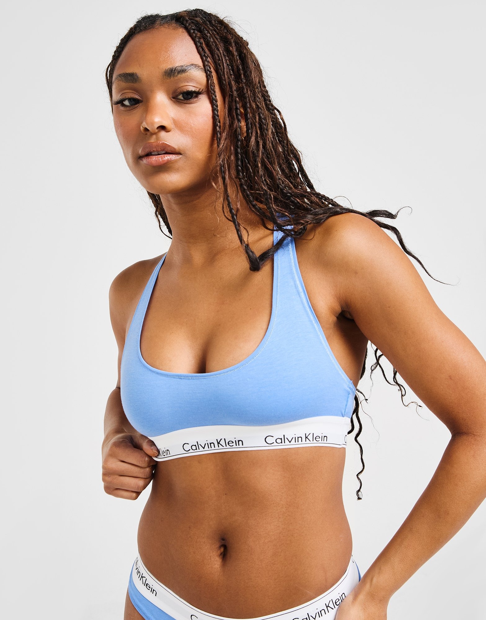 Blue calvin klein bra discount