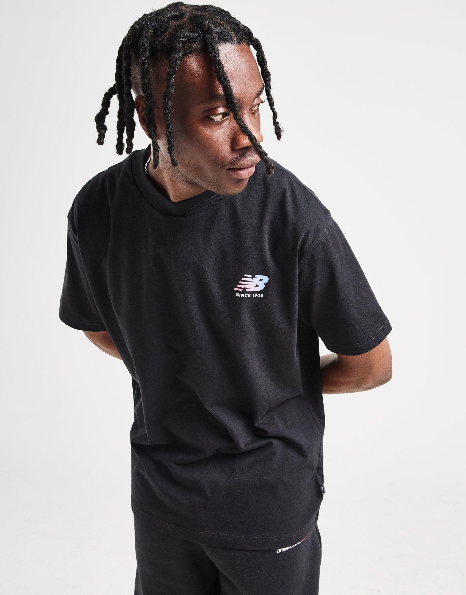 ★NEW BALANCE★ Men's Linear Back Print T-Shirt Black New Balance Linear Back Print T-Shirt - JD Sports Global