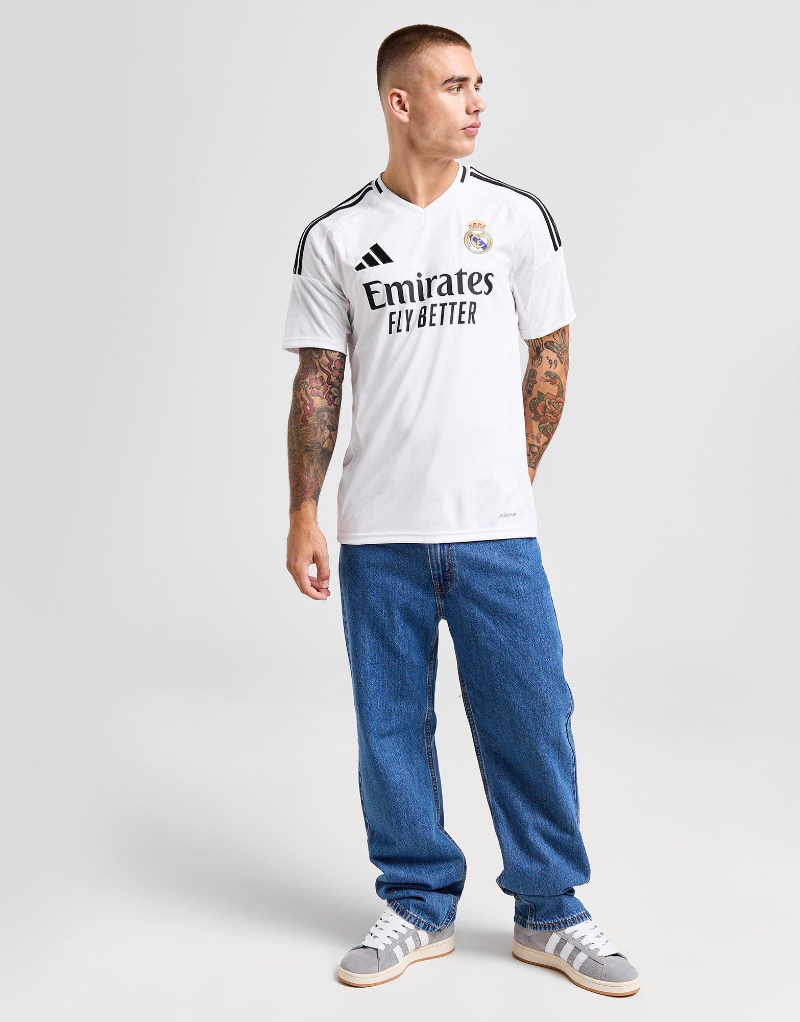 White adidas Real Madrid 2024/25 Mbappe Home Shirt - JD