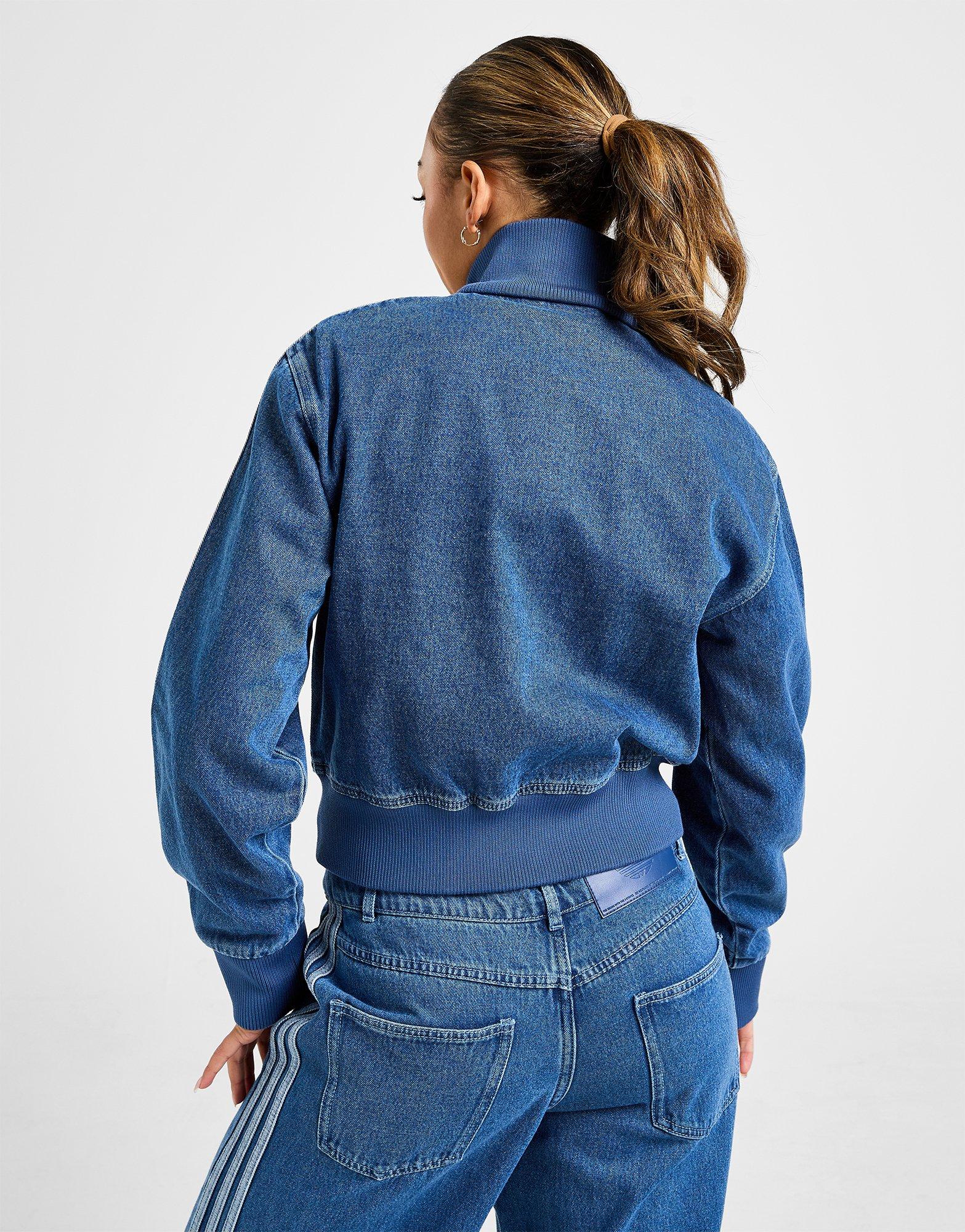 Blue adidas Originals Denim Firebird Track Top - JD Sports