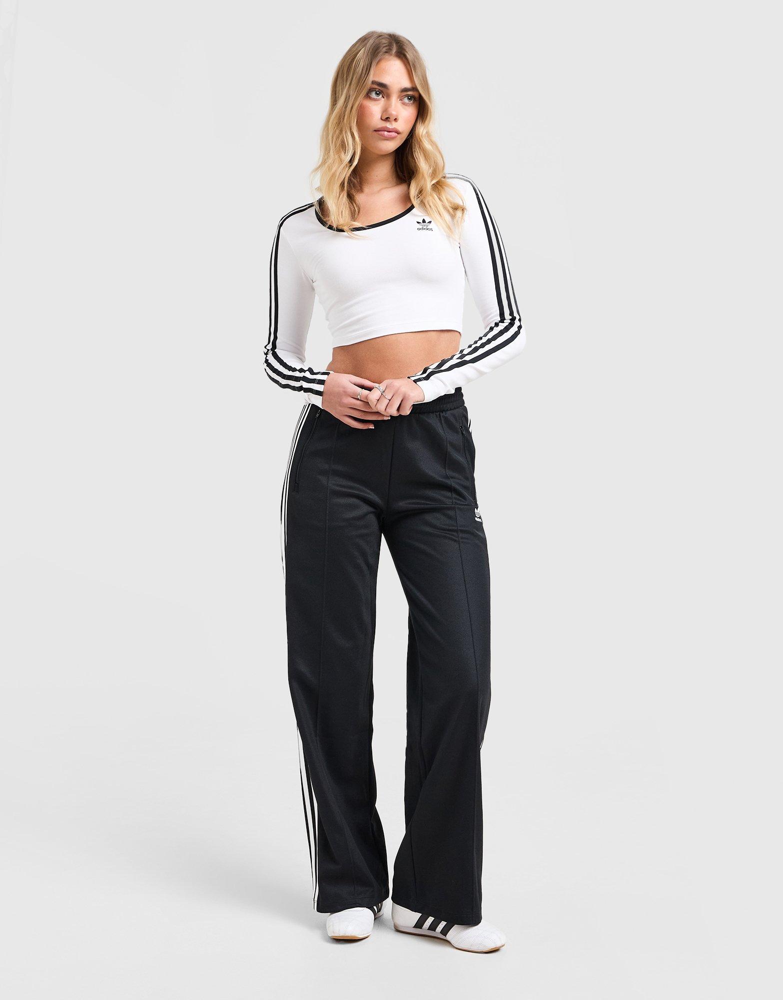 adidas Originals 3-Stripes Scoop Long Sleeve Crop Top