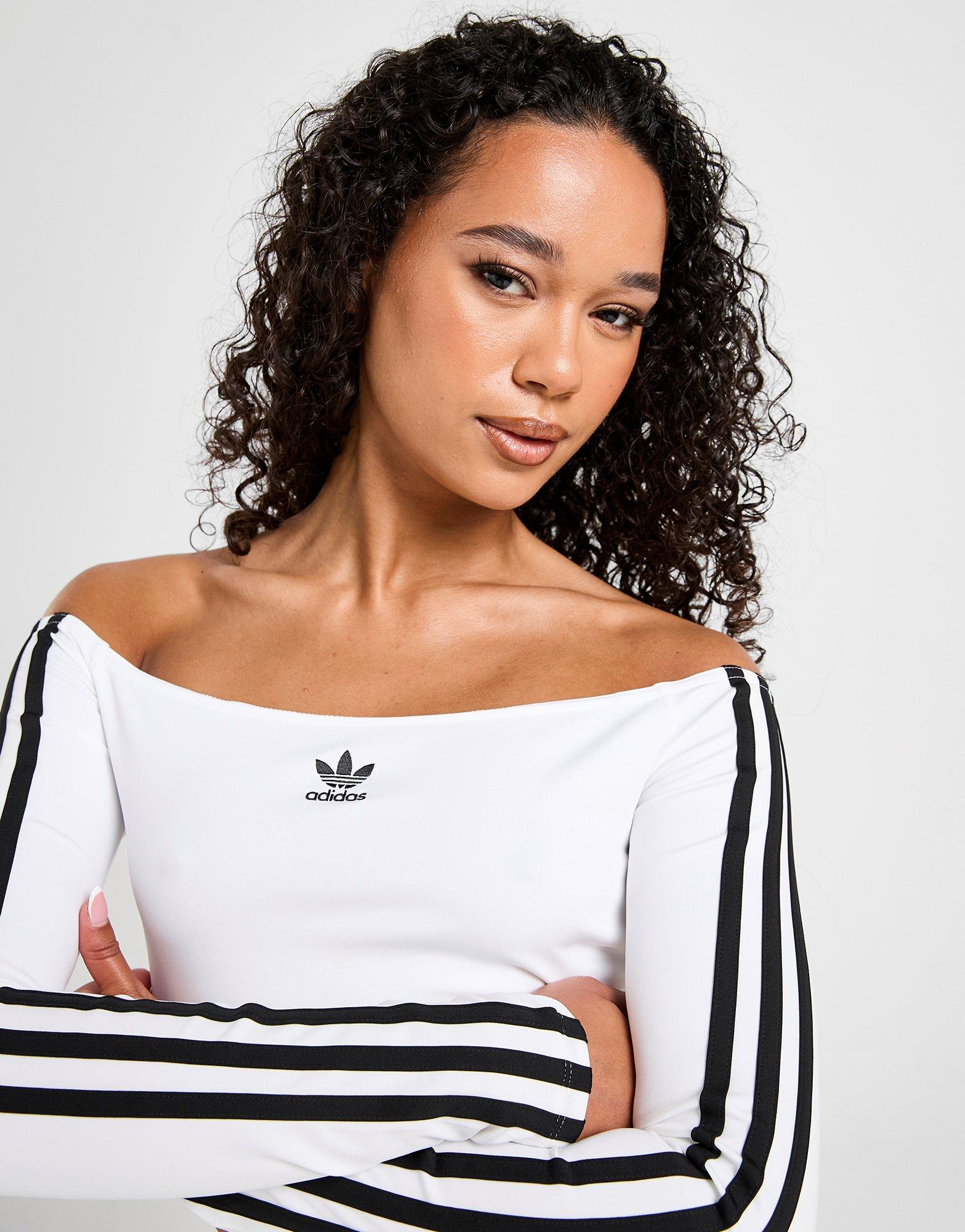 adidas Originals 3-Stripes Bardot Long Sleeve Top