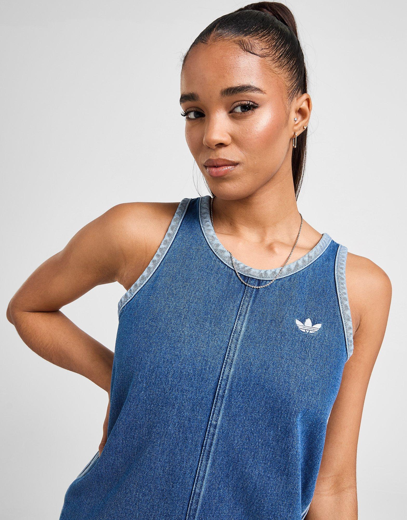 Blue adidas Originals 3-Stripes Denim Dress - JD Sports Global