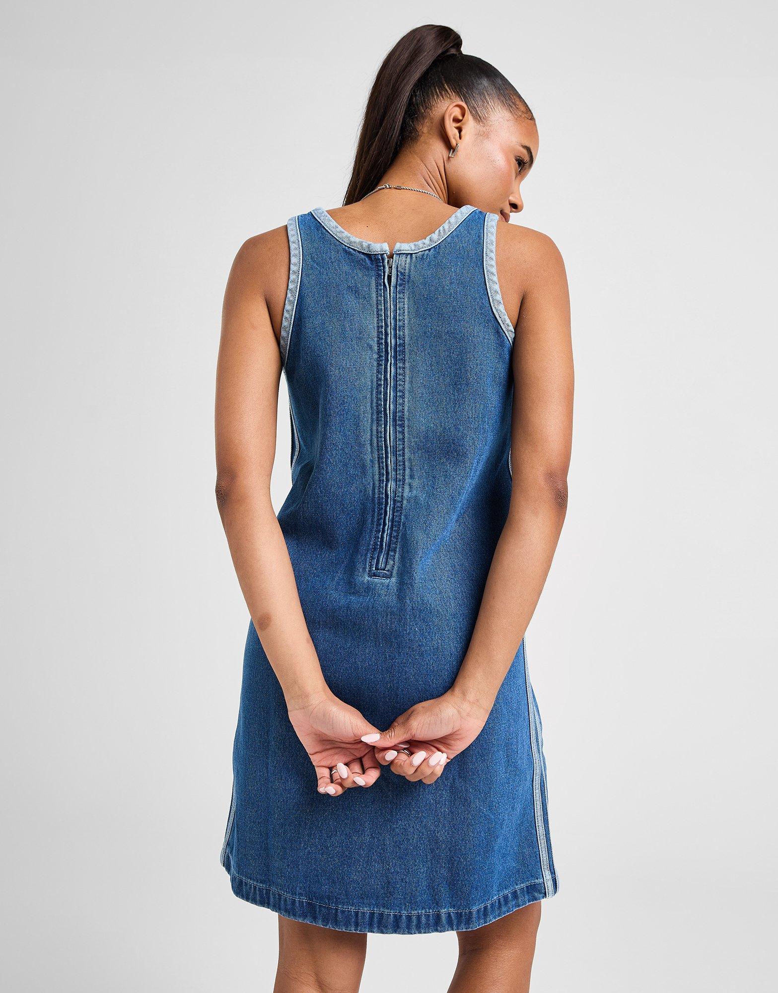 Blue adidas Originals 3-Stripes Denim Dress | JD Sports UK